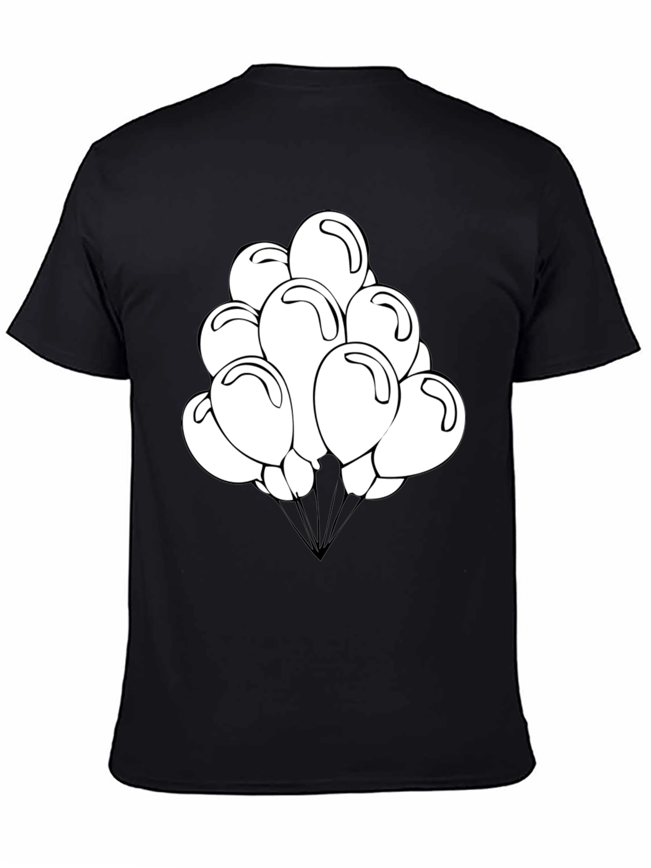 Balloon Graphic Tee - Black Cotton Shirt