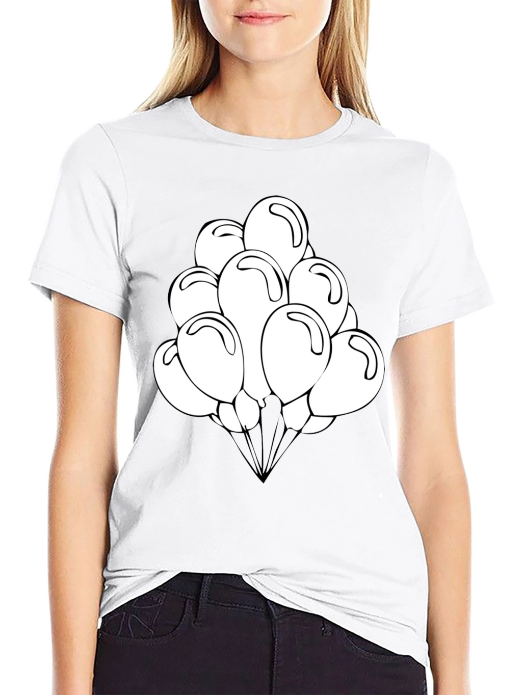 Balloon Graphic Tee - Black Cotton Shirt