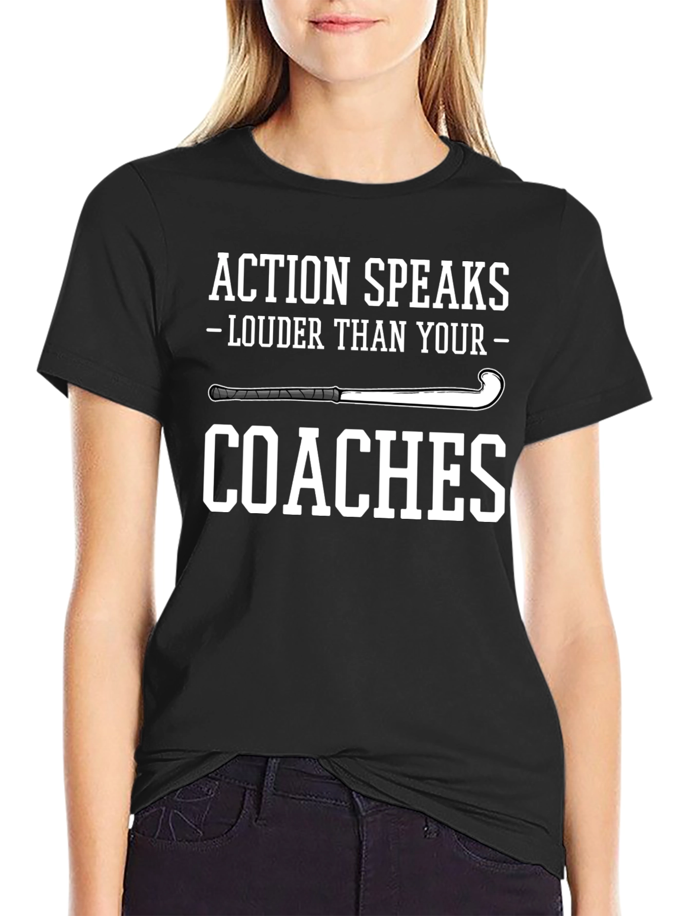 Action Speaks T-Shirt for Hockey Players & Fans