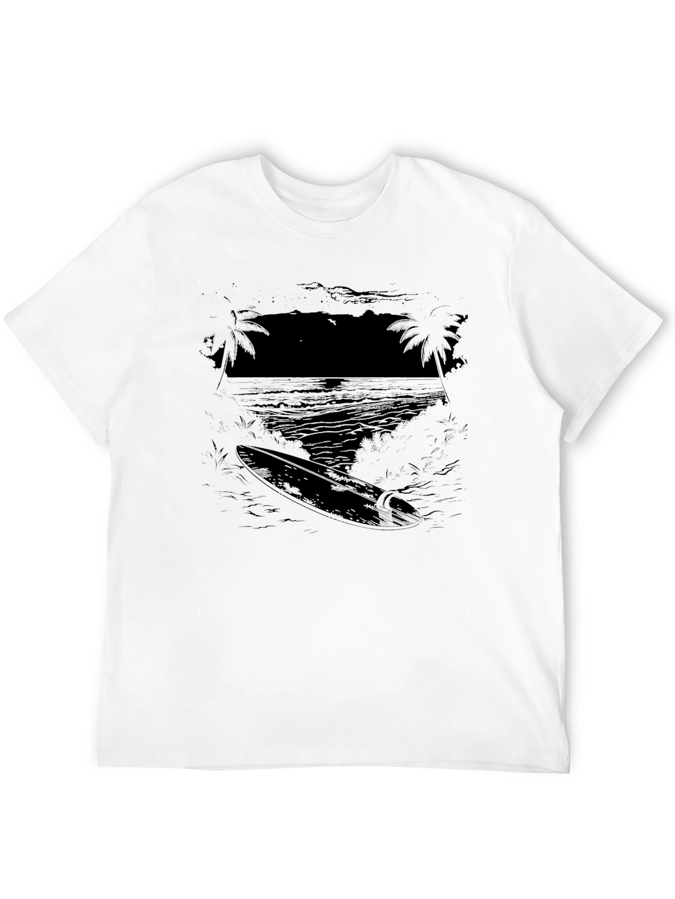 Surfboard Graphic Black T-Shirt