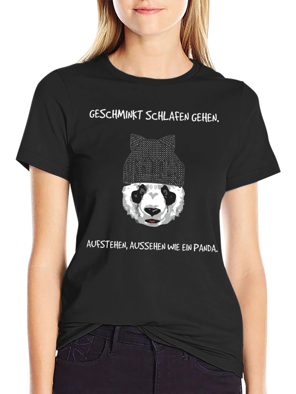 Panda T-Shirt: Geschminkt Schlafen Gehen