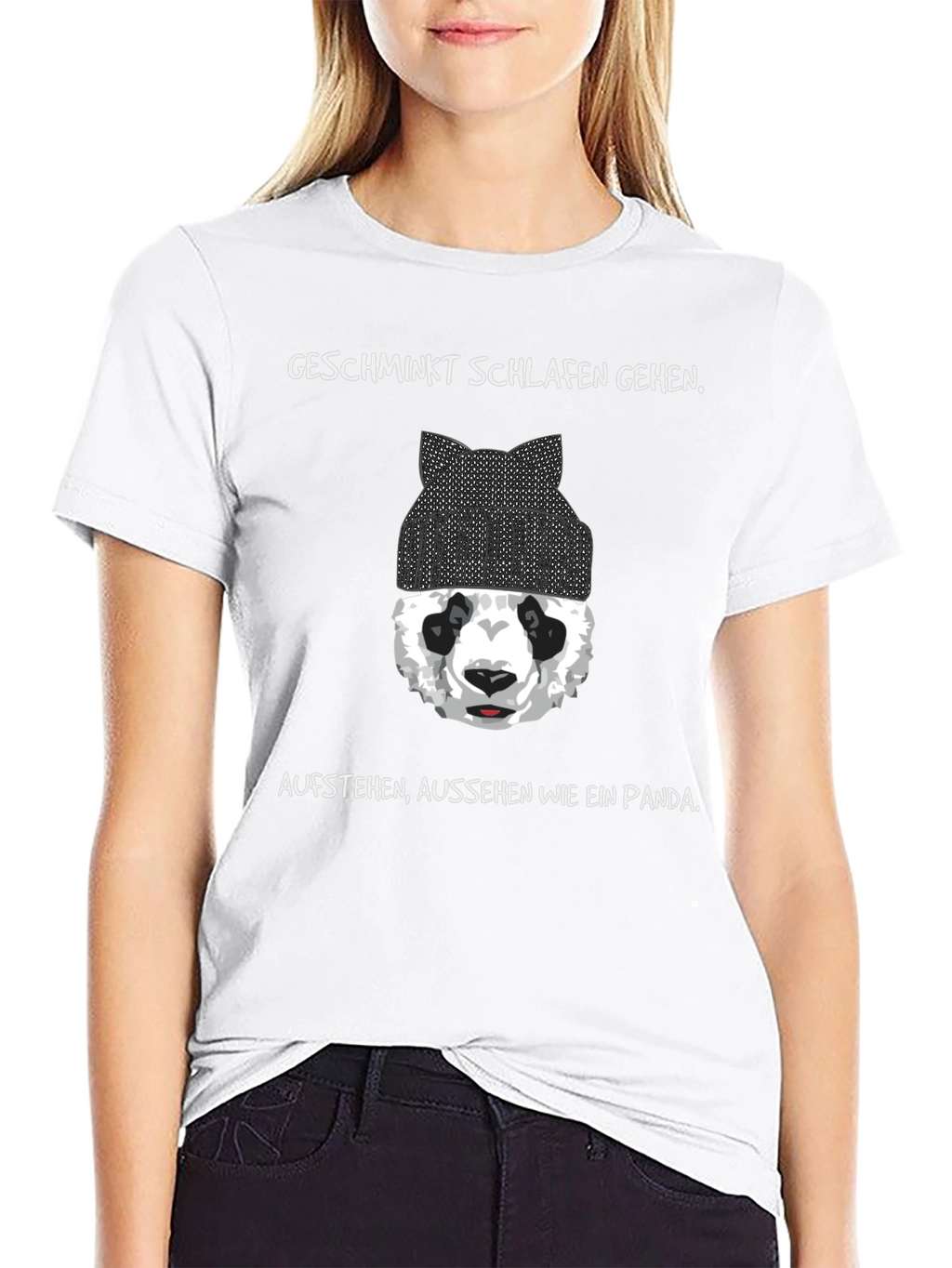 Panda T-Shirt: Geschminkt Schlafen Gehen