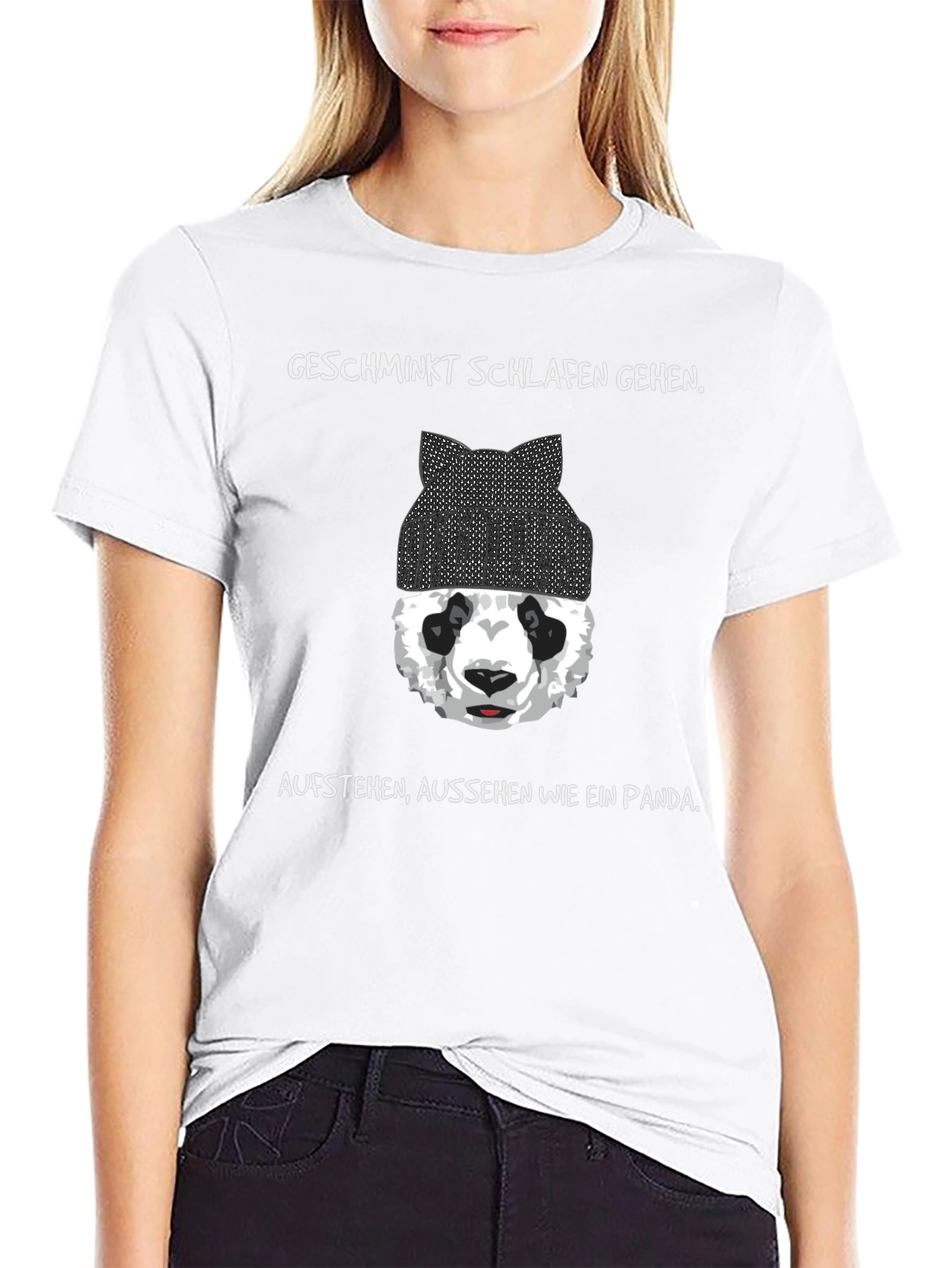 Panda T-Shirt: Geschminkt Schlafen Gehen