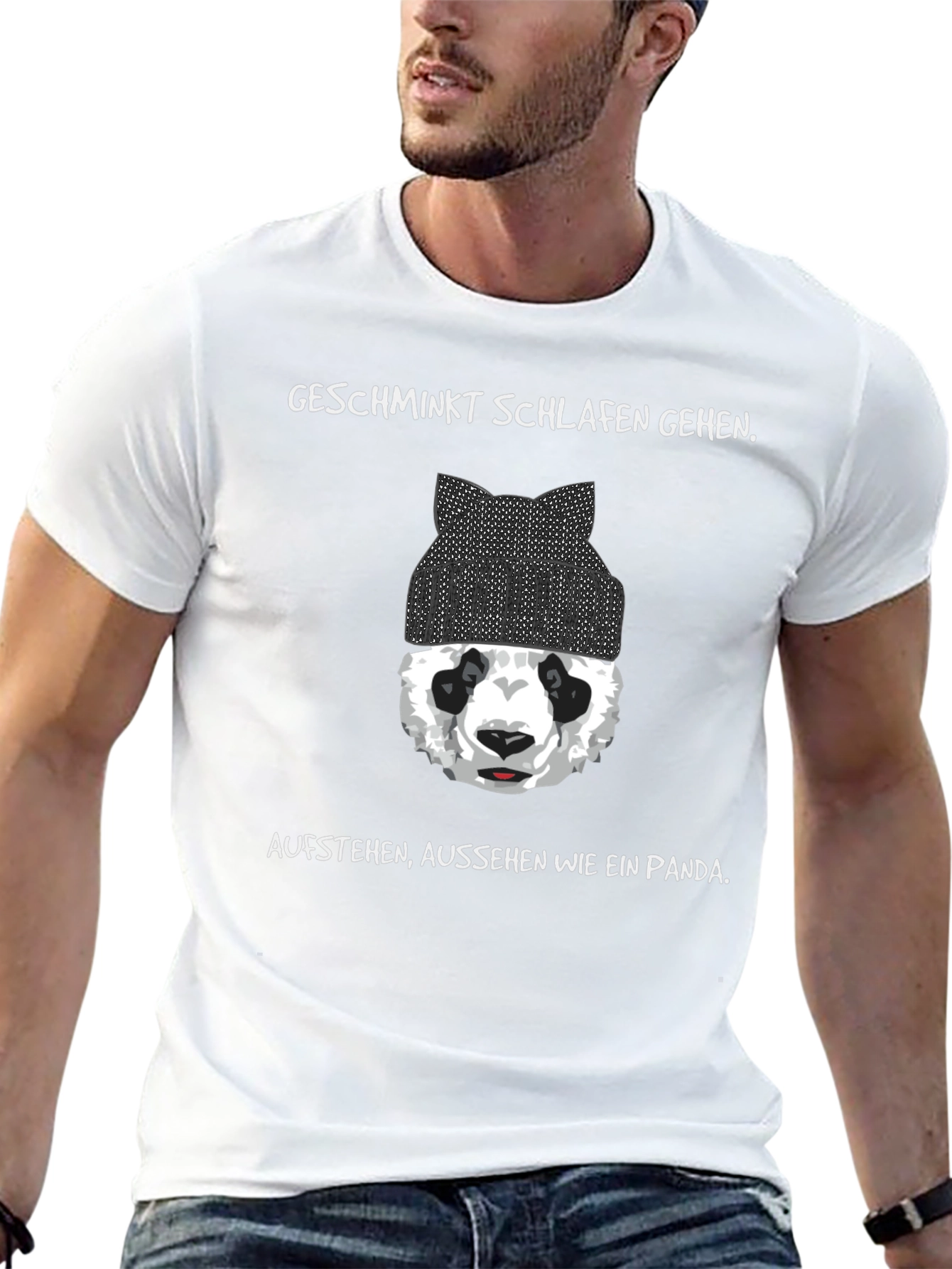 Panda T-Shirt: Geschminkt Schlafen Gehen