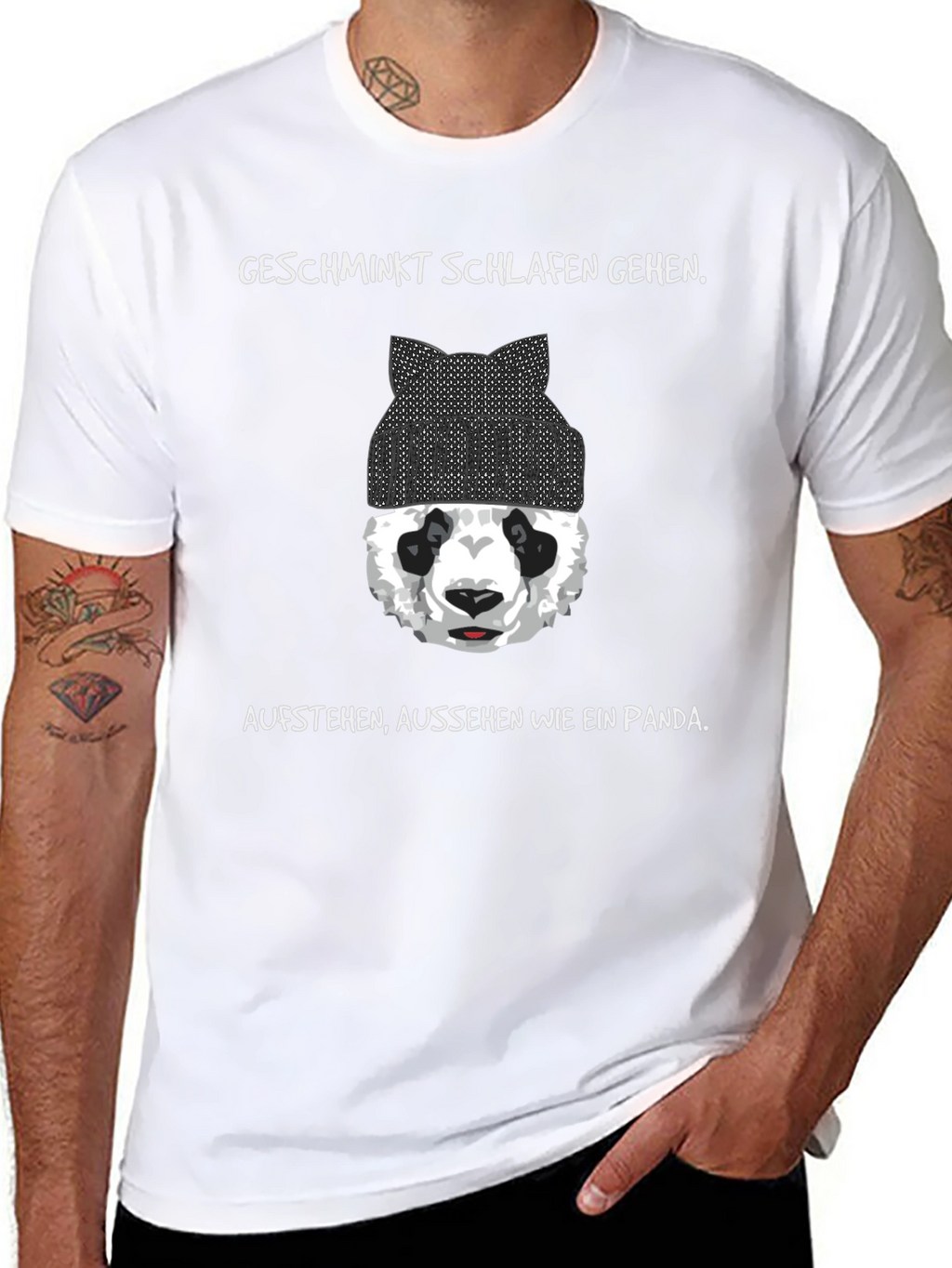 Panda T-Shirt: Geschminkt Schlafen Gehen