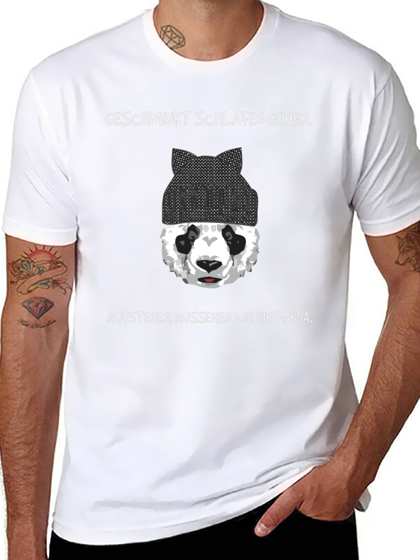 Panda T-Shirt: Geschminkt Schlafen Gehen