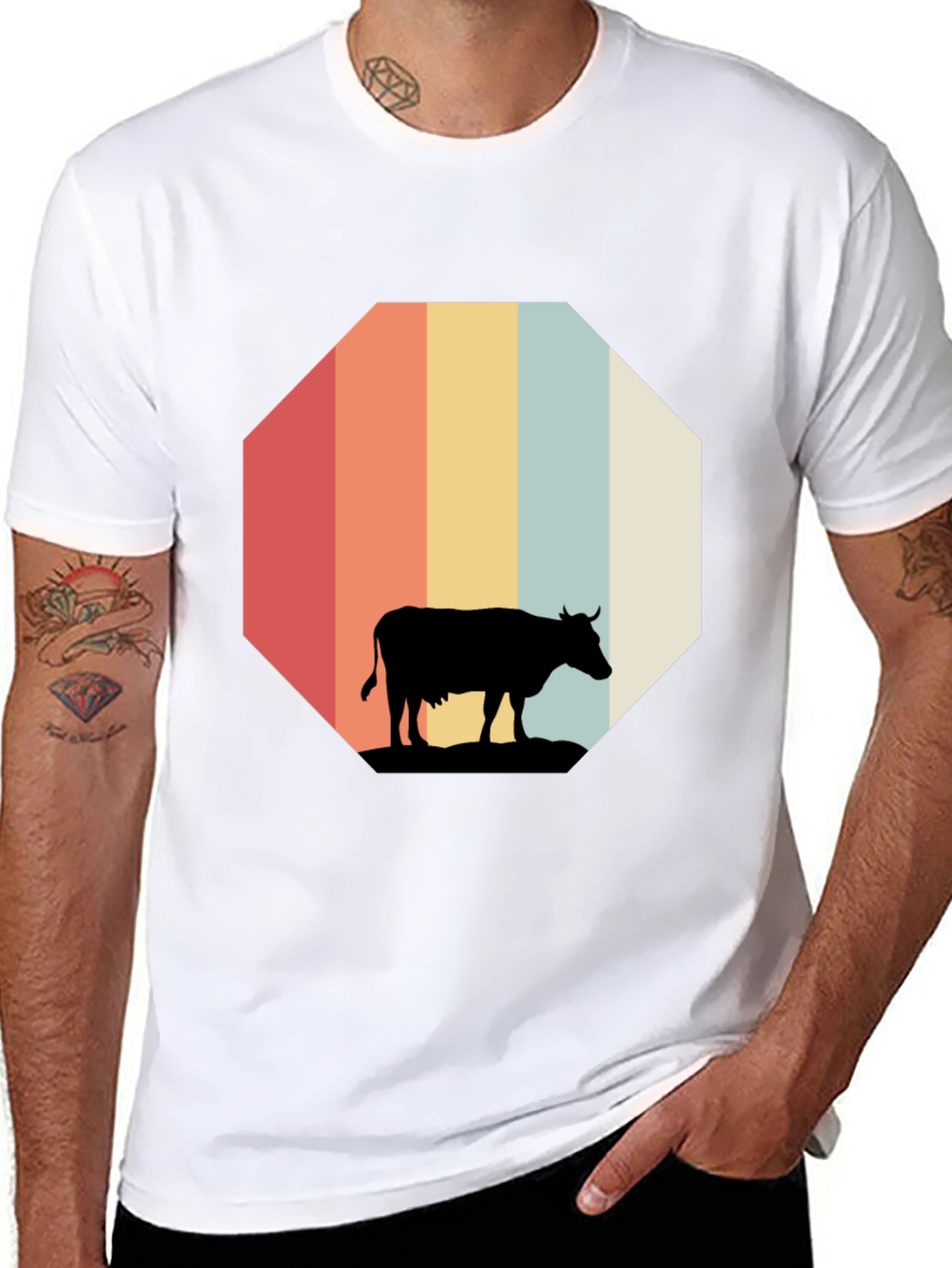 Retro Cow Graphic Tee