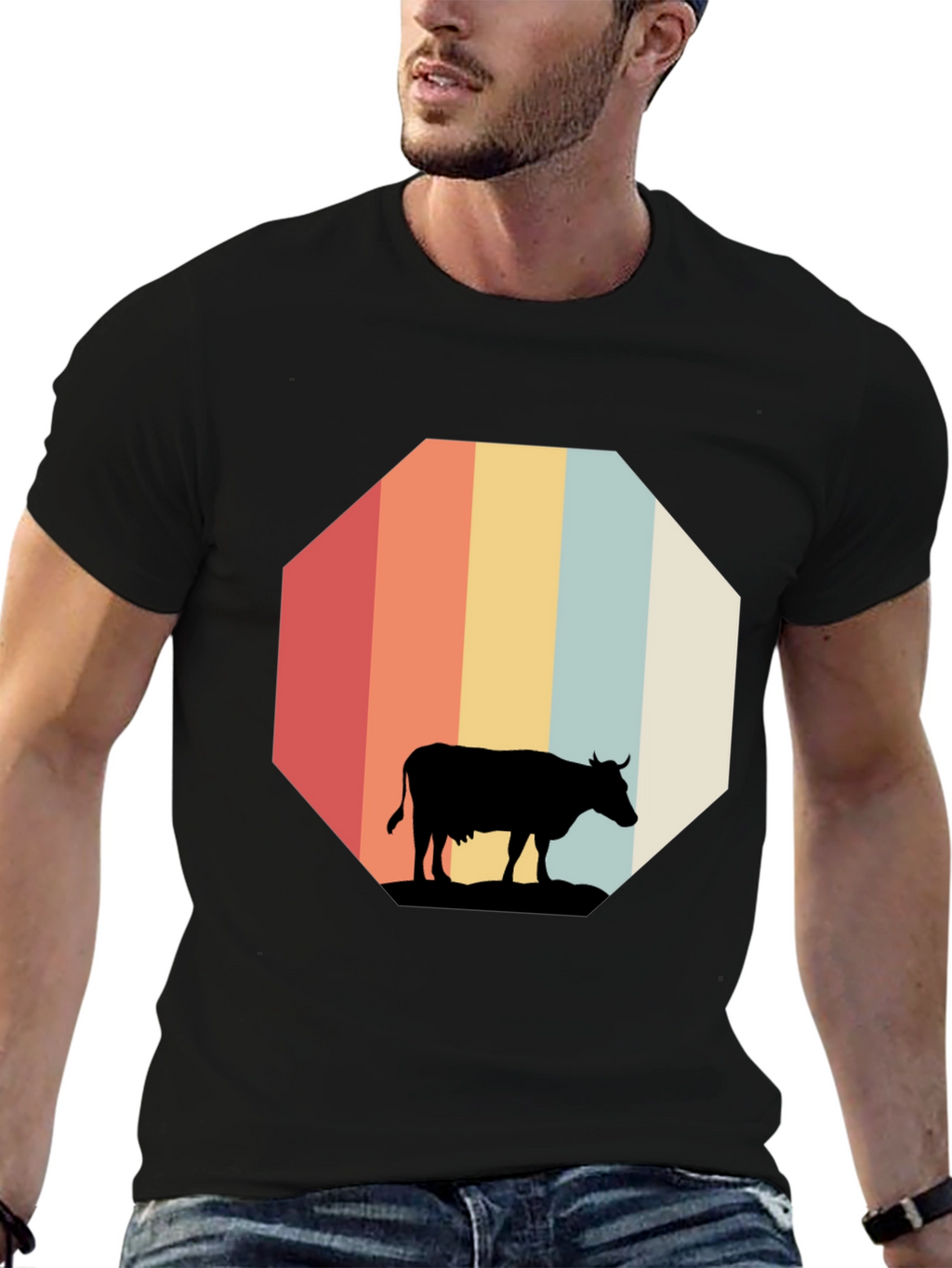Retro Cow Graphic Tee