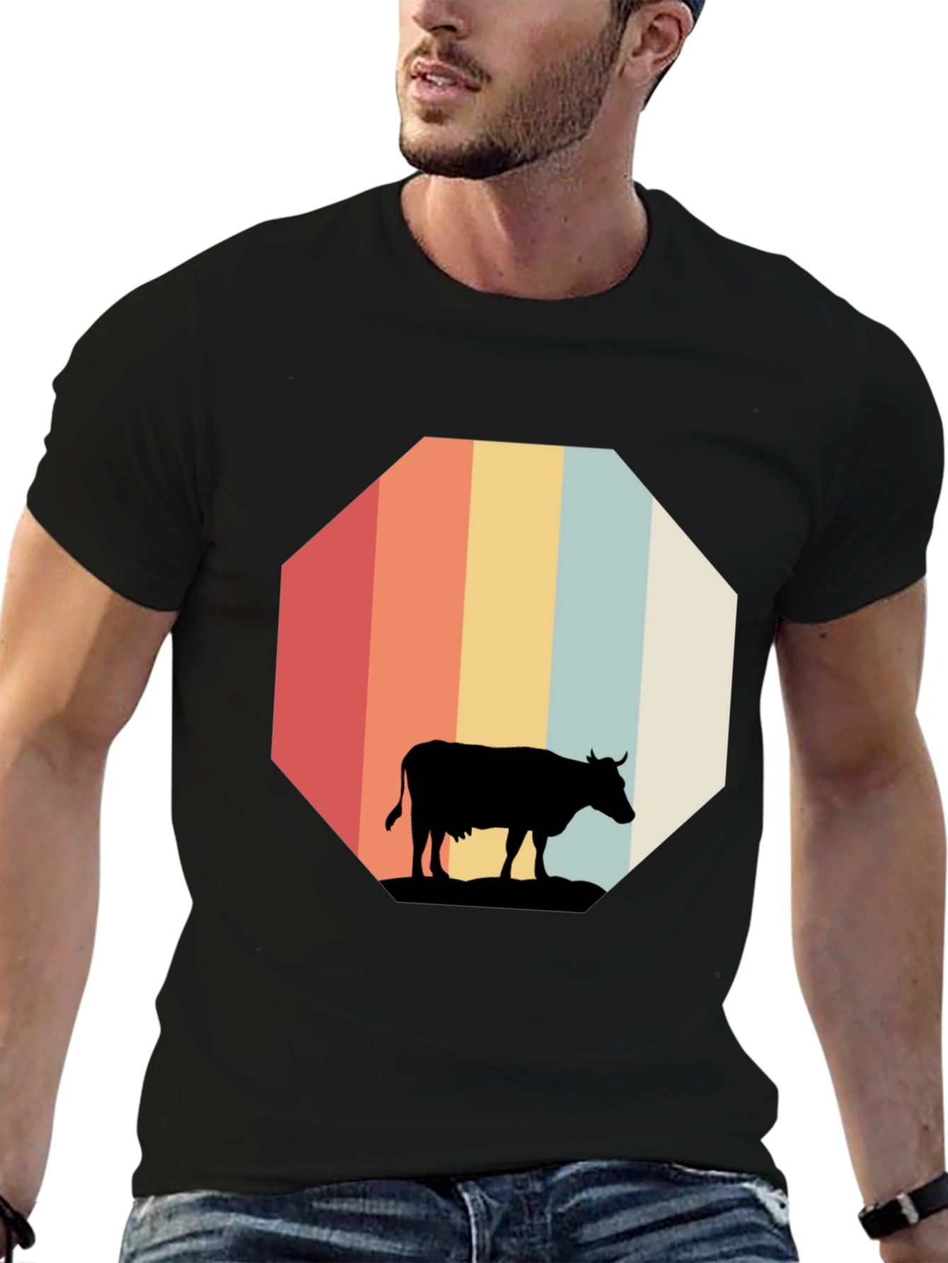 Retro Cow Graphic Tee