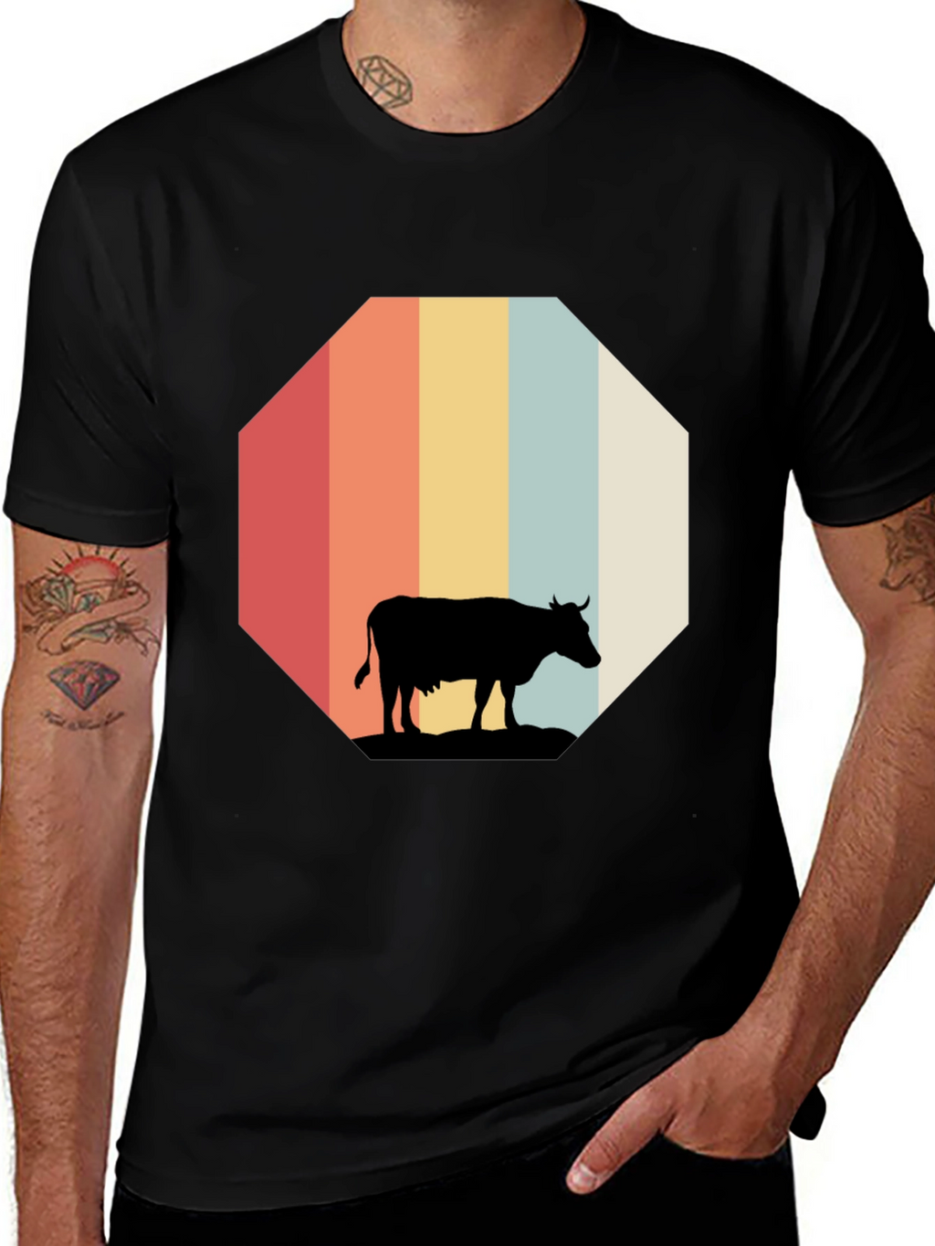 Retro Cow Graphic Tee