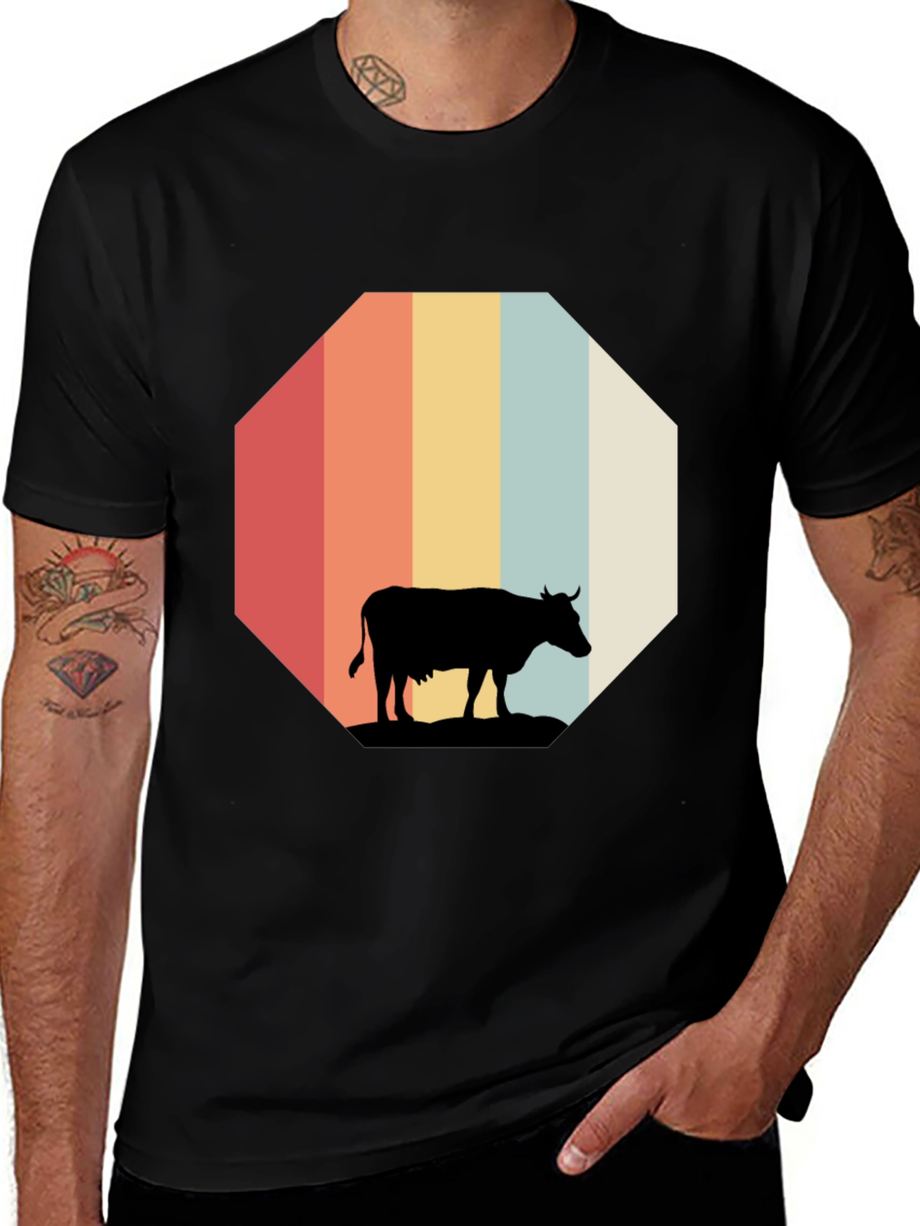 Retro Cow Graphic Tee