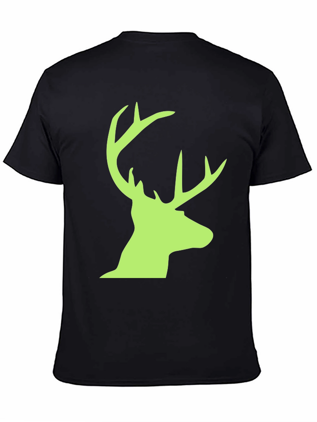 Deer Head Graphic Tee - Black Casual T-Shirt