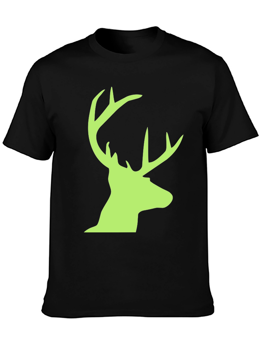 Deer Head Graphic Tee - Black Casual T-Shirt