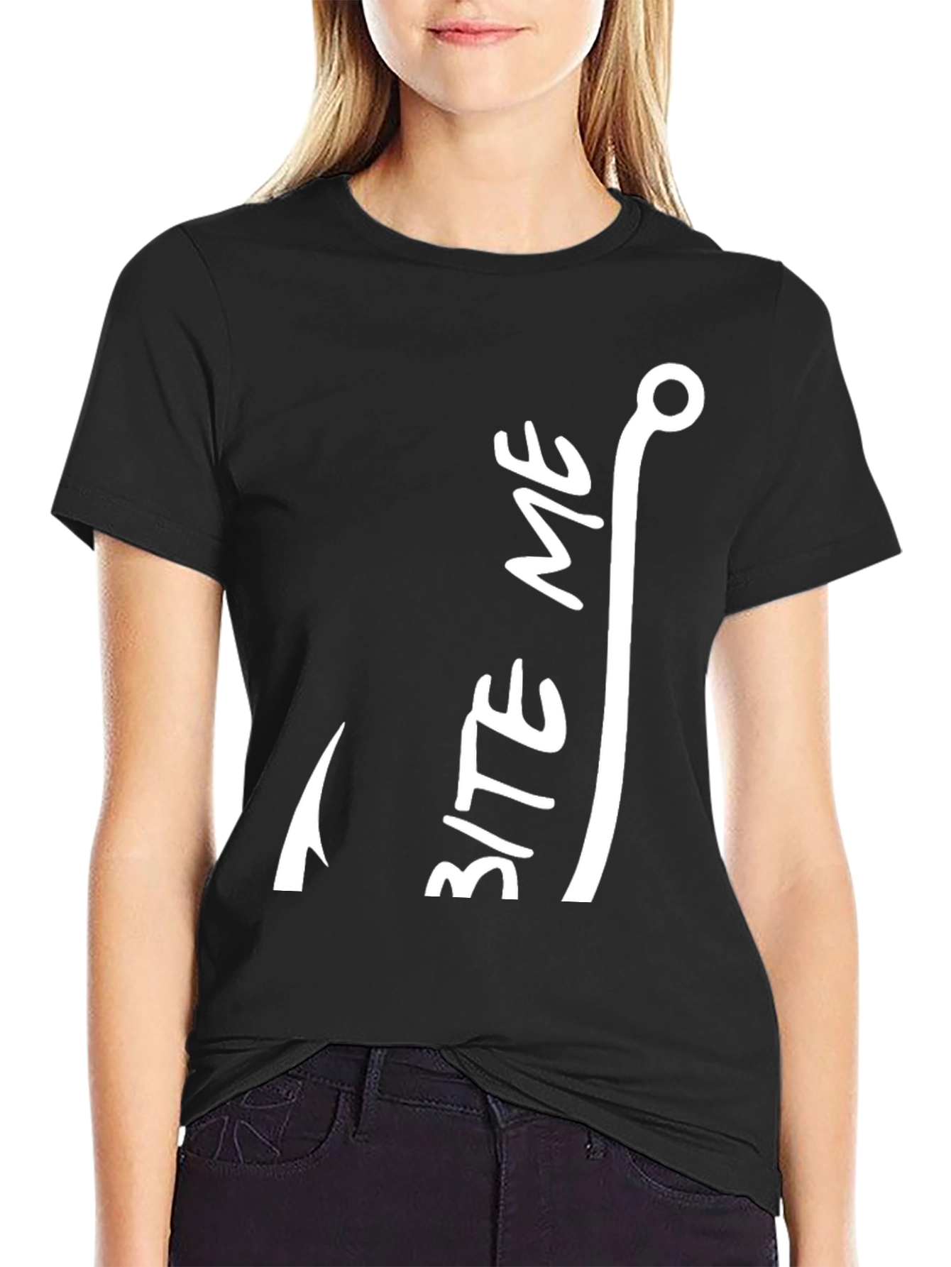 Bite Me Fish Hook Graphic T-Shirt