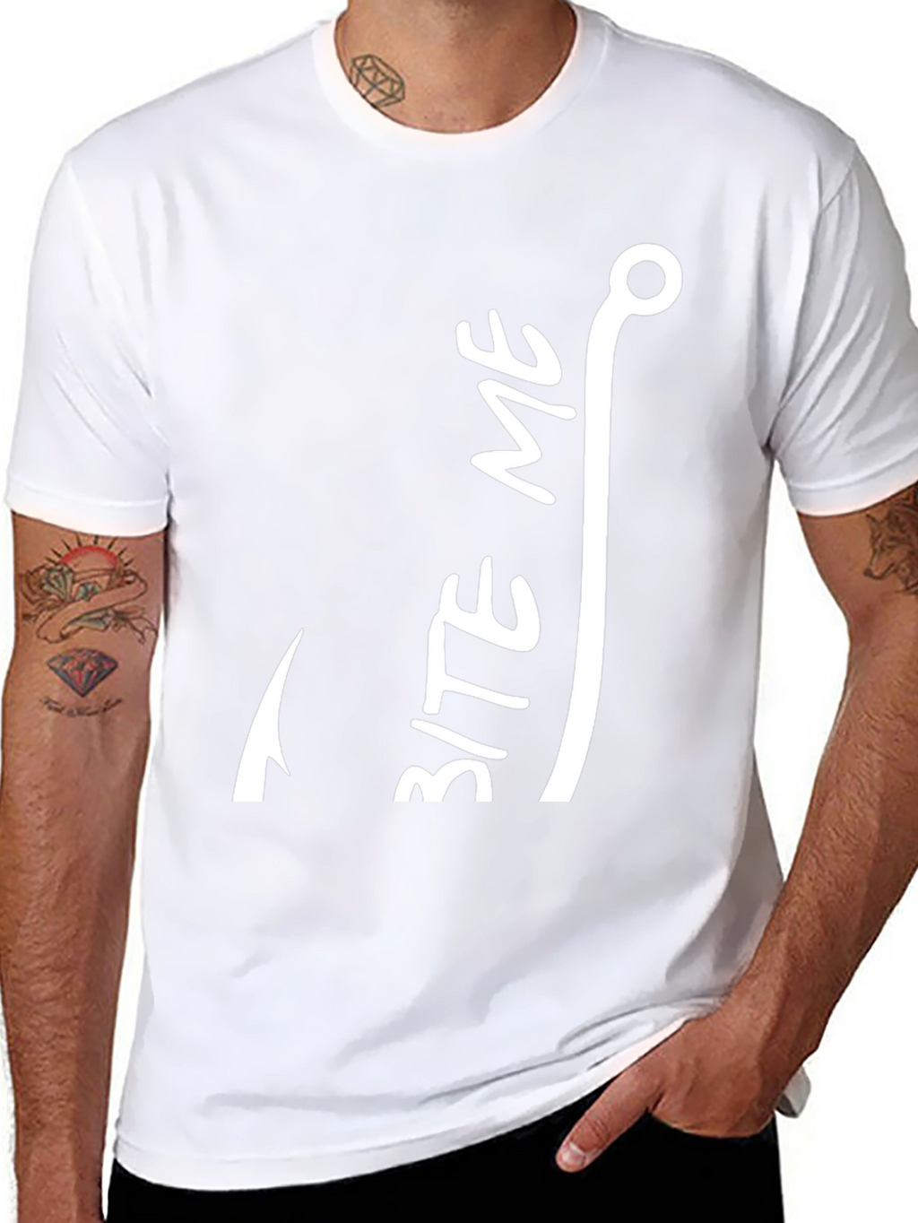 Bite Me Fish Hook Graphic T-Shirt