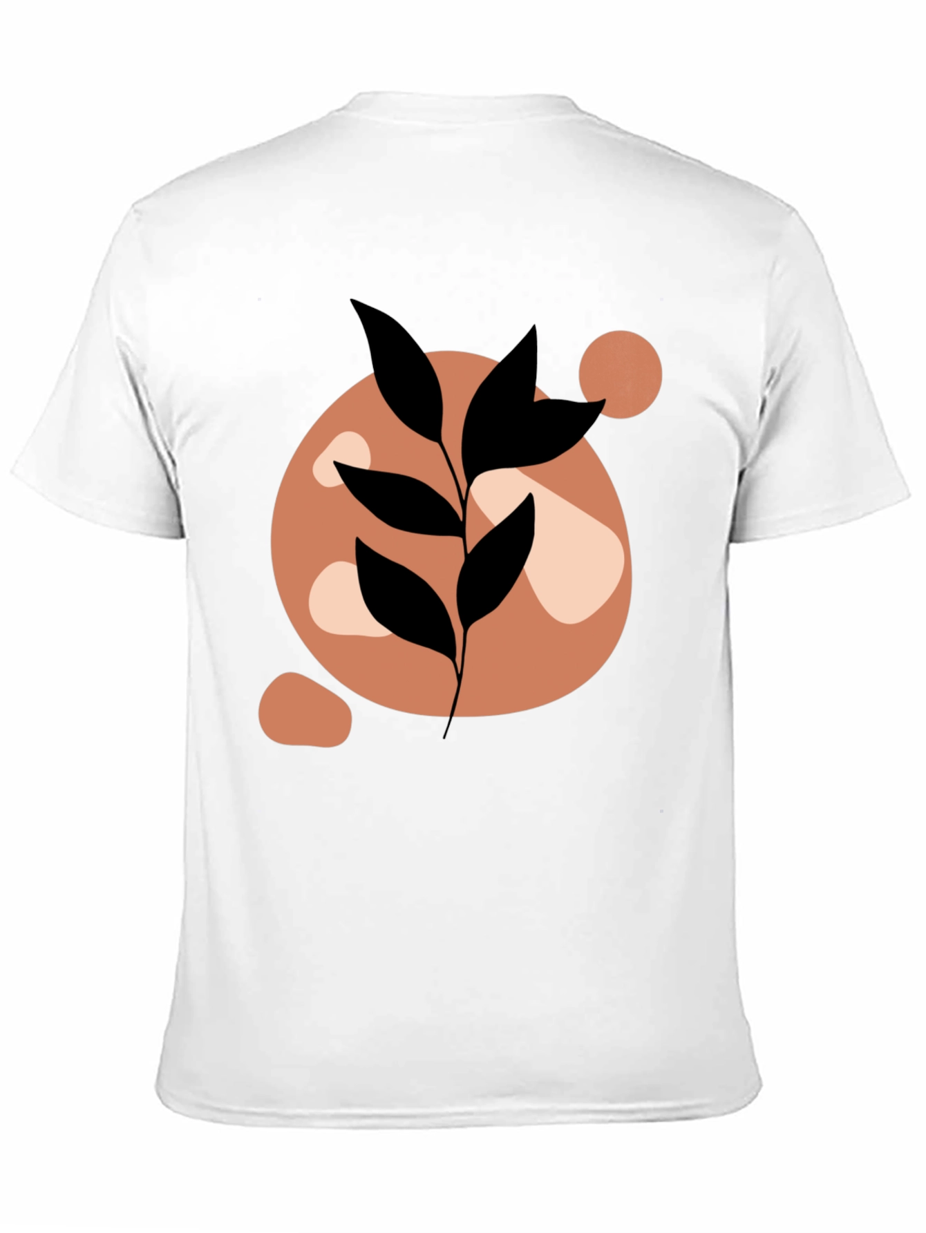 Abstract Leaf Print Black Casual Tee