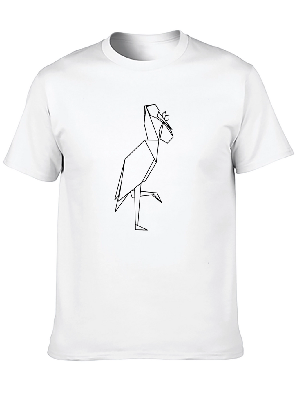 Origami Heron Graphic Tee - Sleek Black T-Shirt