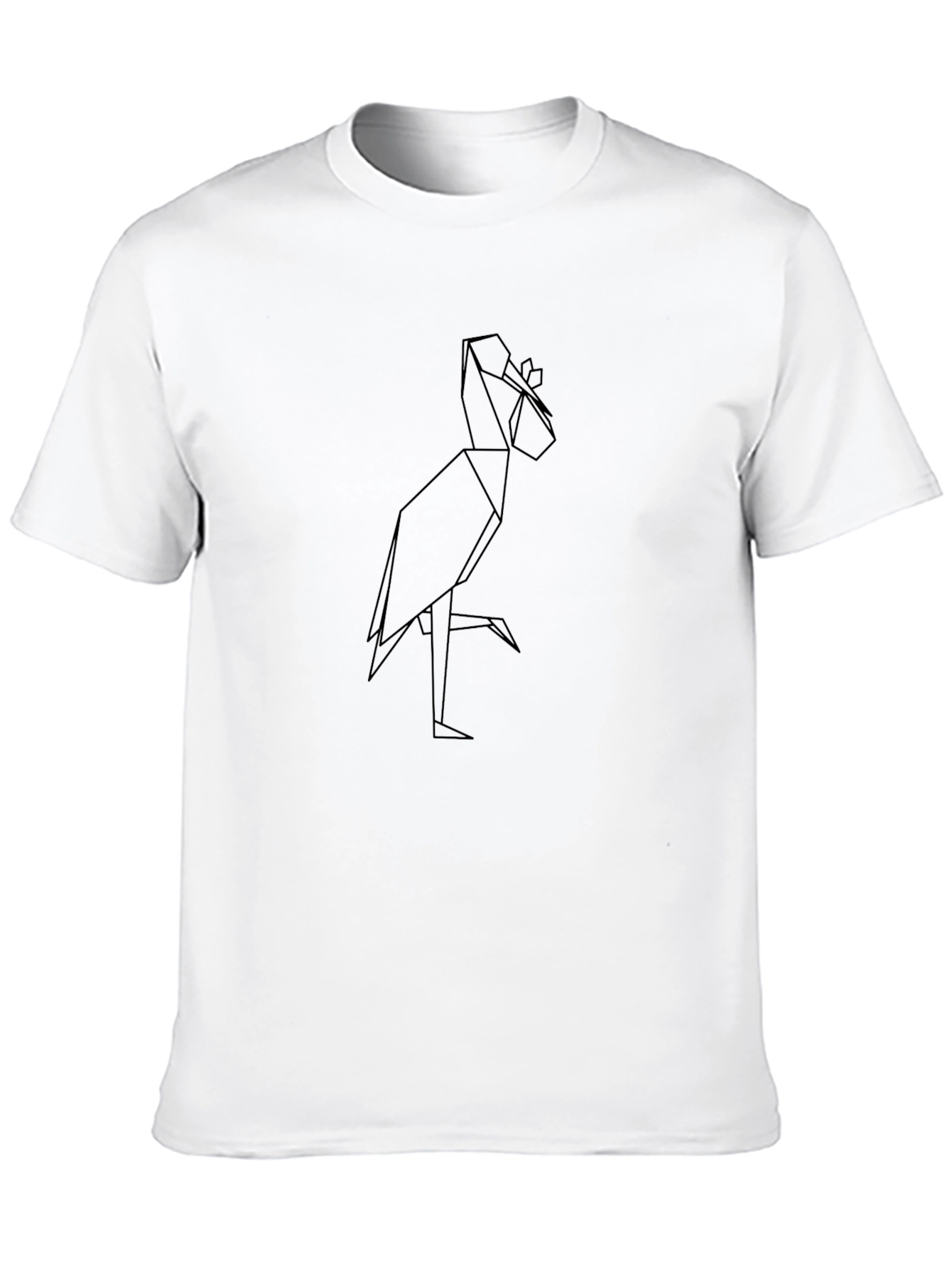 Origami Heron Graphic Tee - Sleek Black T-Shirt