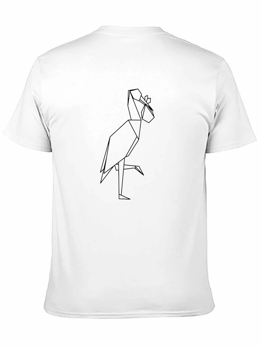 Origami Heron Graphic Tee - Sleek Black T-Shirt
