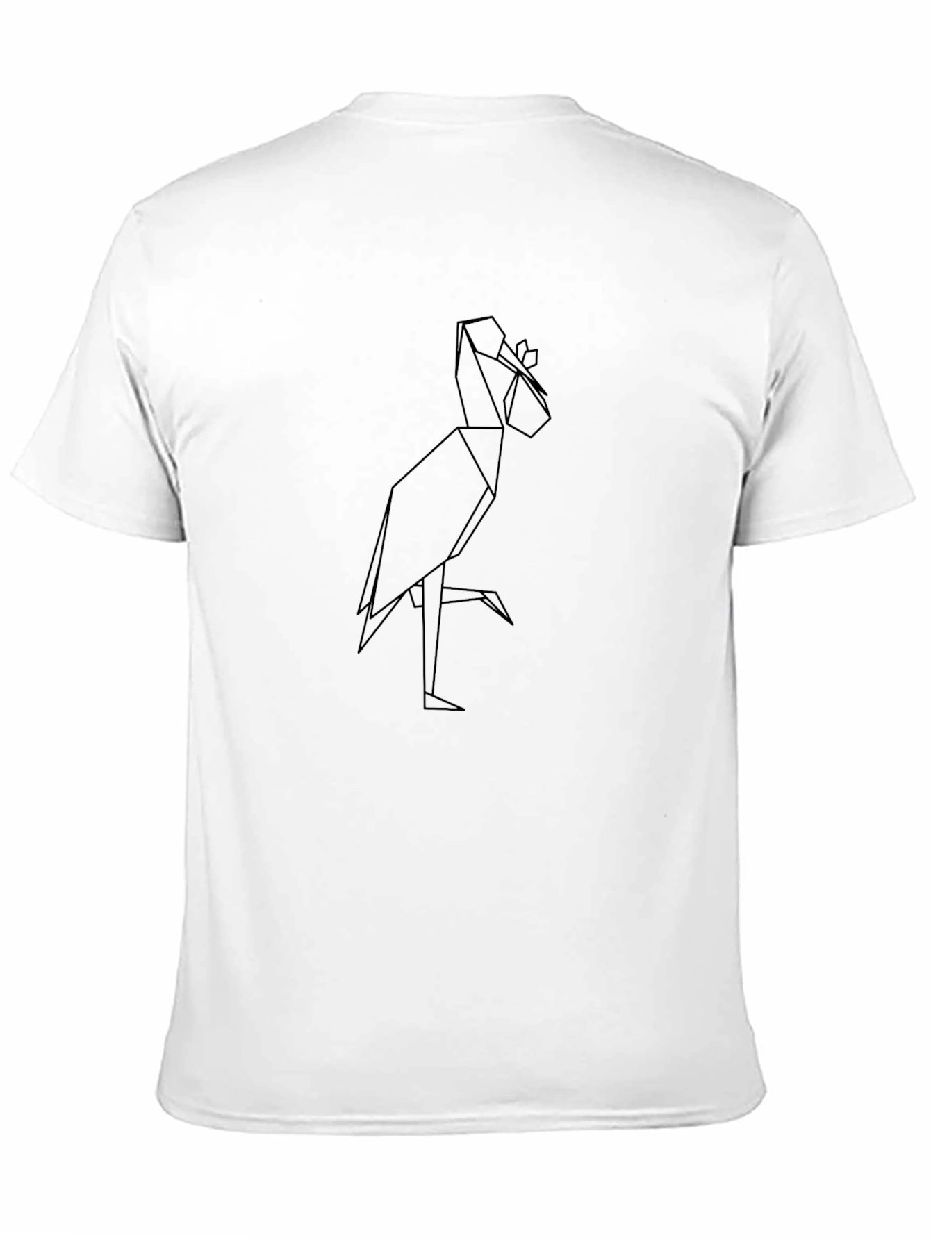 Origami Heron Graphic Tee - Sleek Black T-Shirt