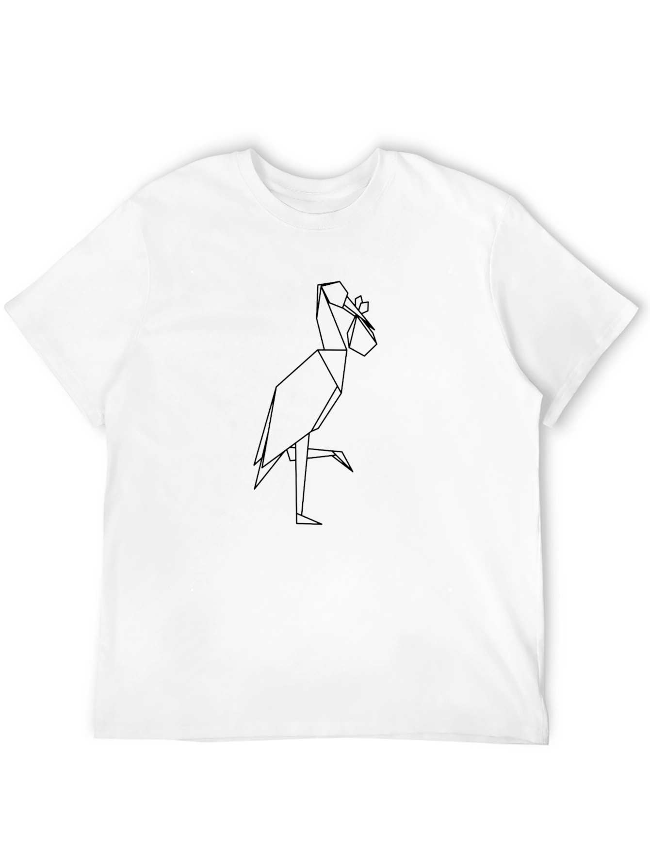 Origami Heron Graphic Tee - Sleek Black T-Shirt