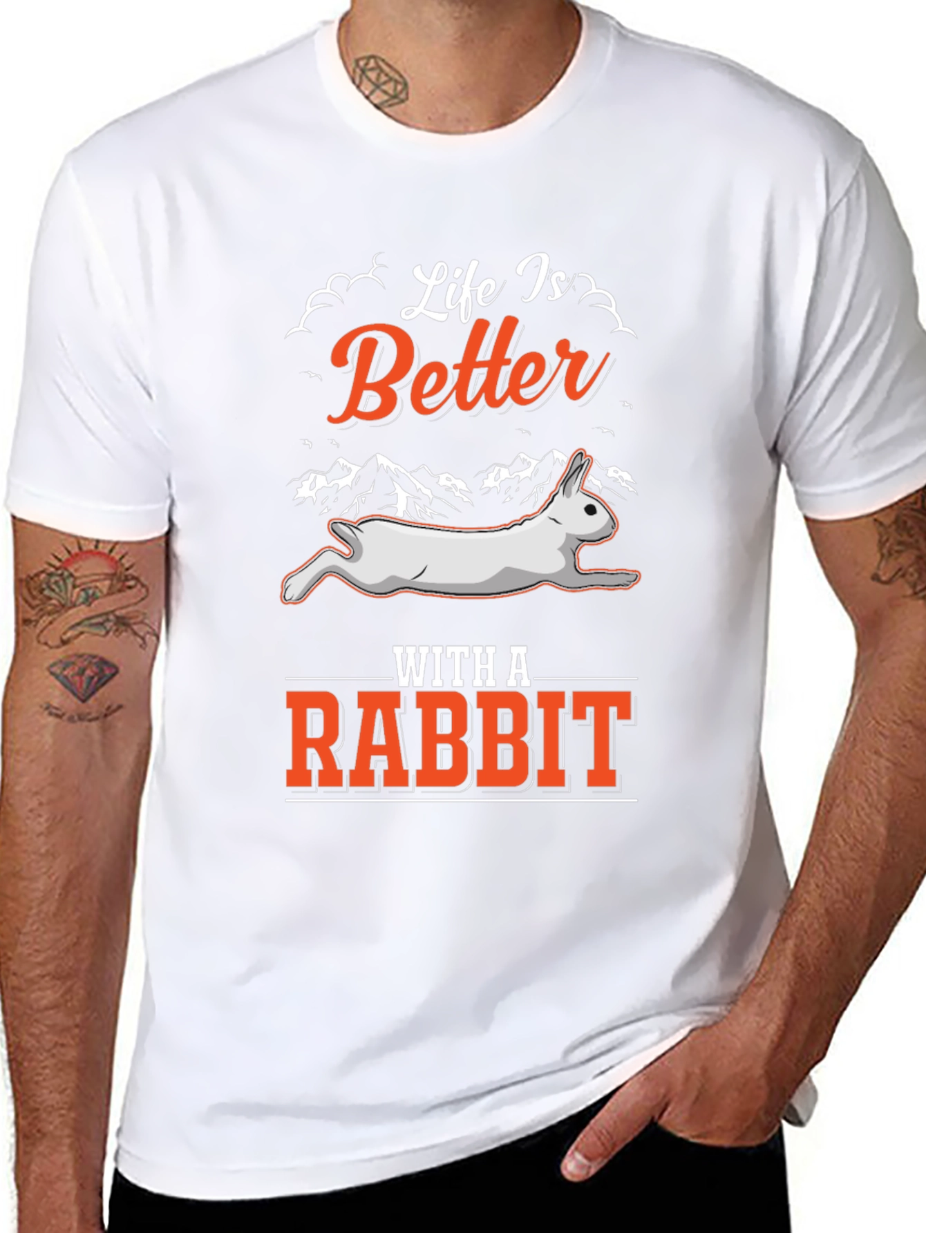 Life is Better with a Rabbit Black T-Shirt
