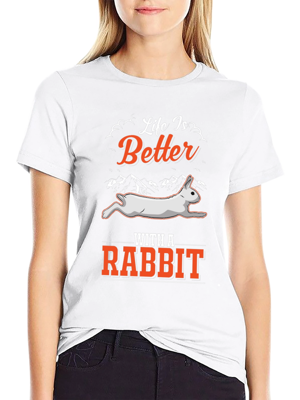 Life is Better with a Rabbit Black T-Shirt