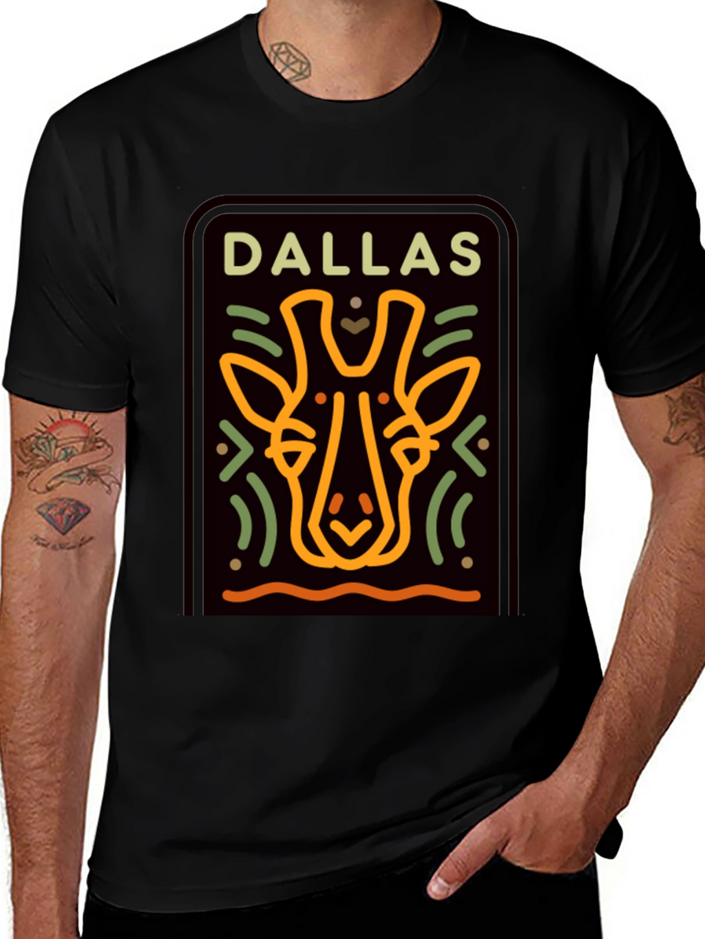 Dallas Giraffe T-Shirt - Graphic Print Tee