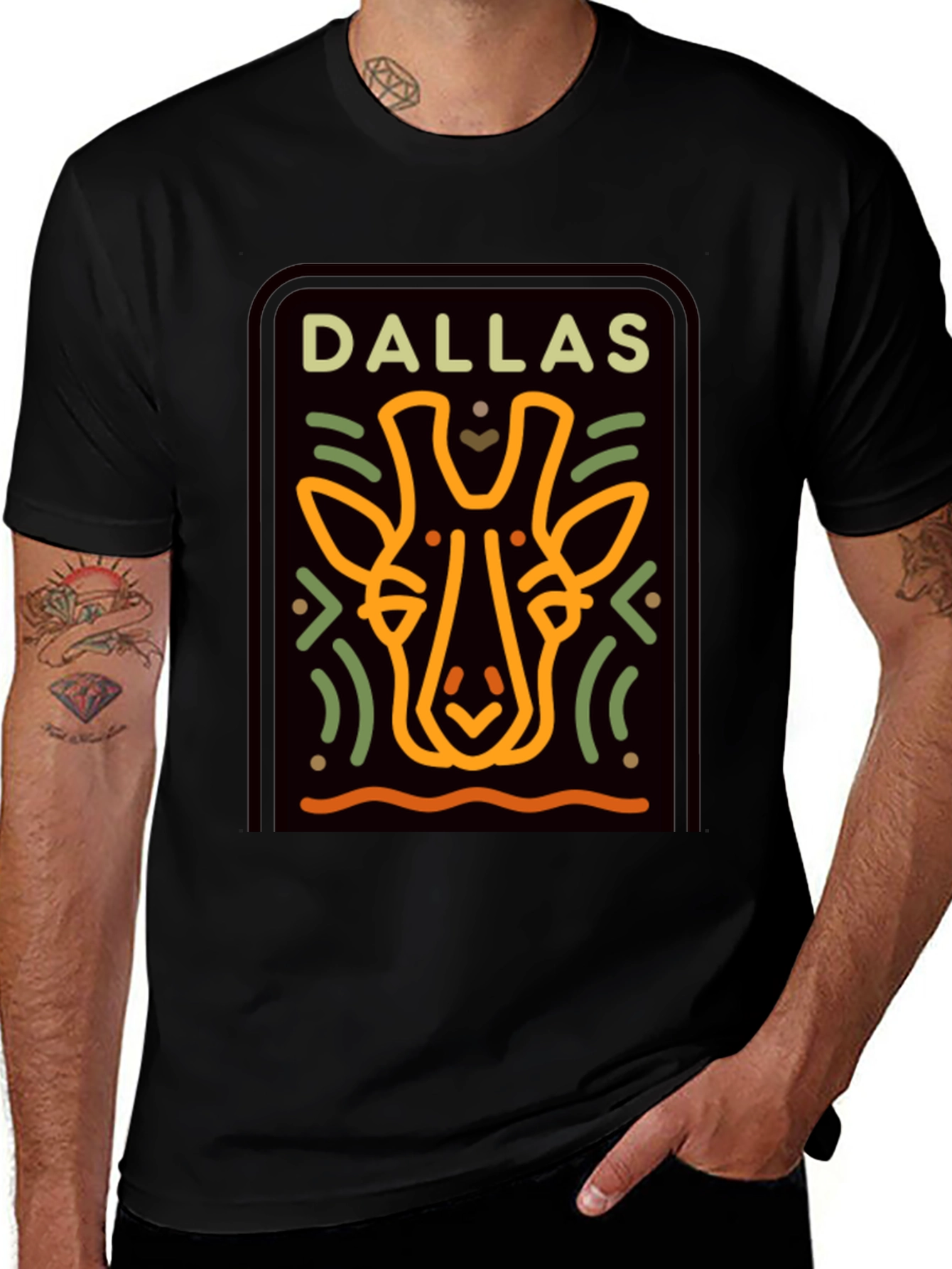 Dallas Giraffe T-Shirt - Graphic Print Tee