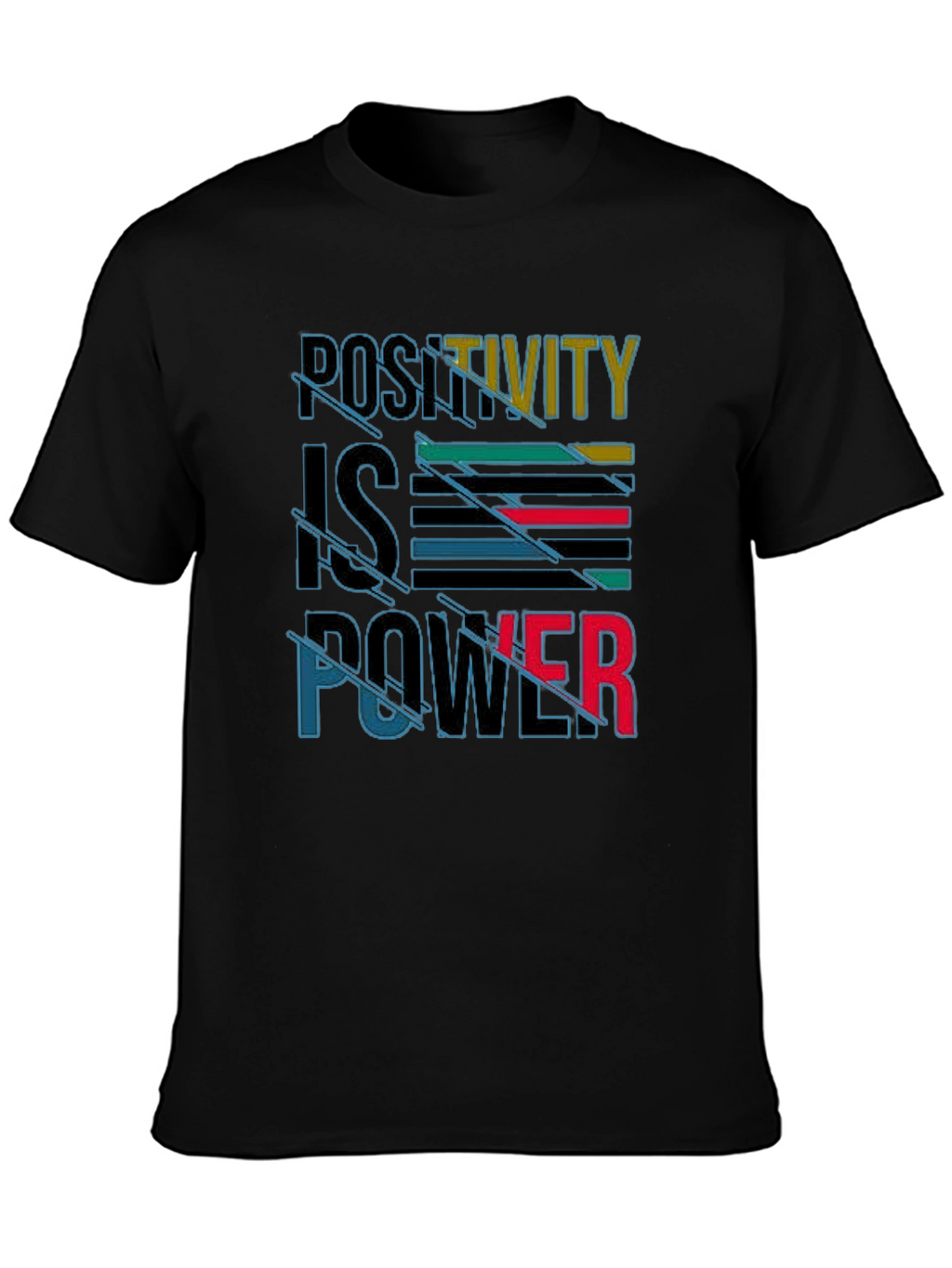 Positivity is Power Graphic Print Black T-Shirt