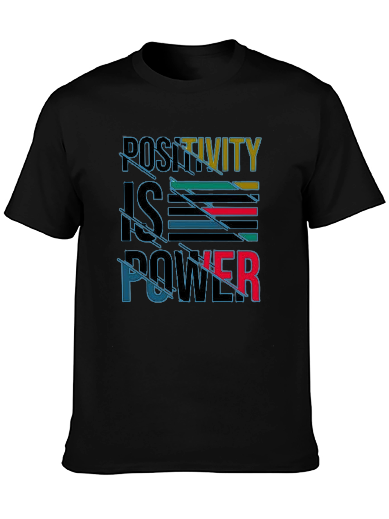 Positivity is Power Graphic Print Black T-Shirt
