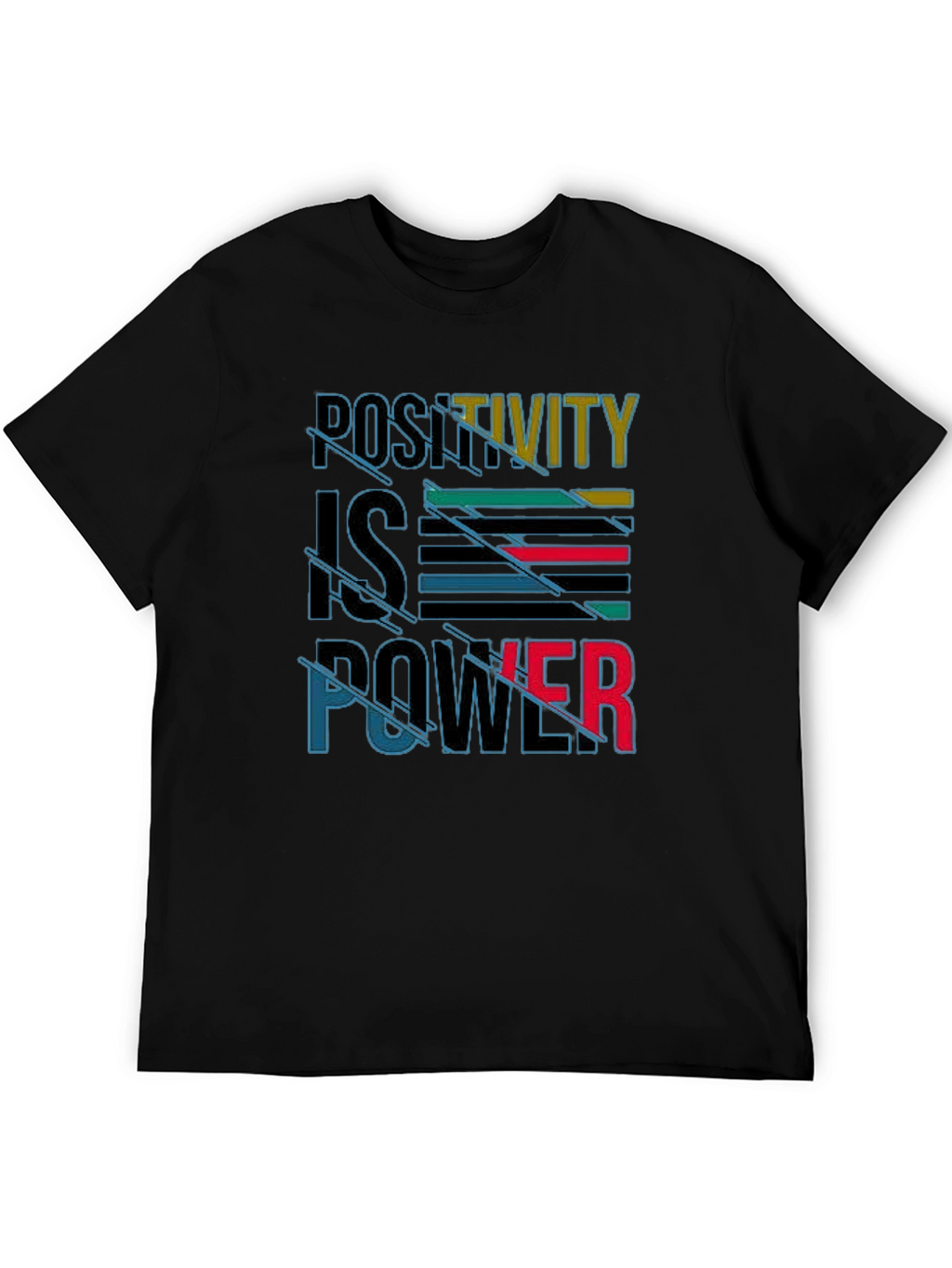 Positivity is Power Graphic Print Black T-Shirt