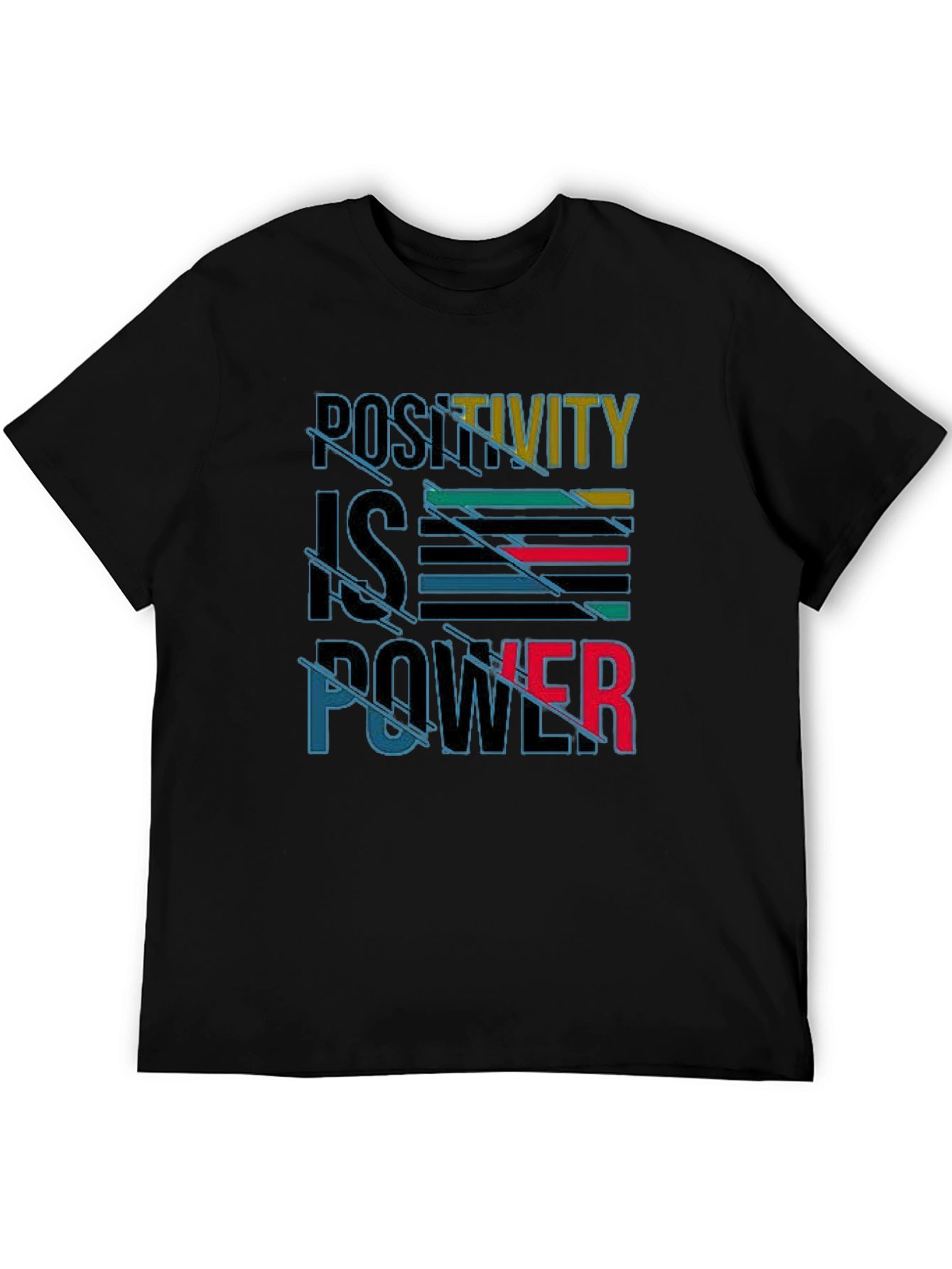Positivity is Power Graphic Print Black T-Shirt