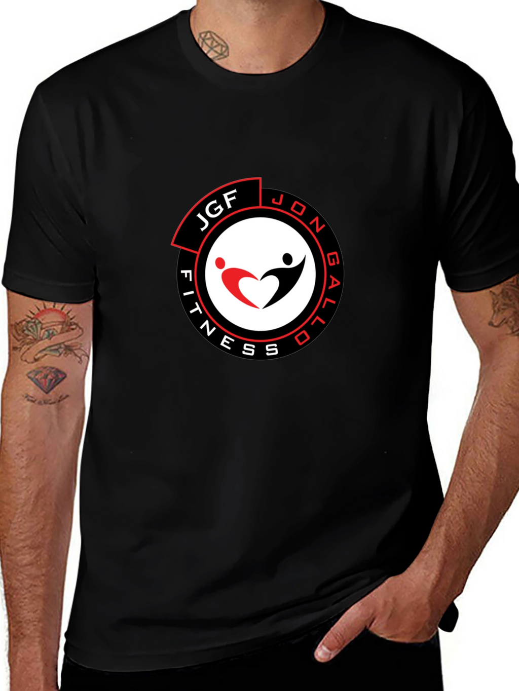 Mens Black JGF Fitness Graphic T-Shirt