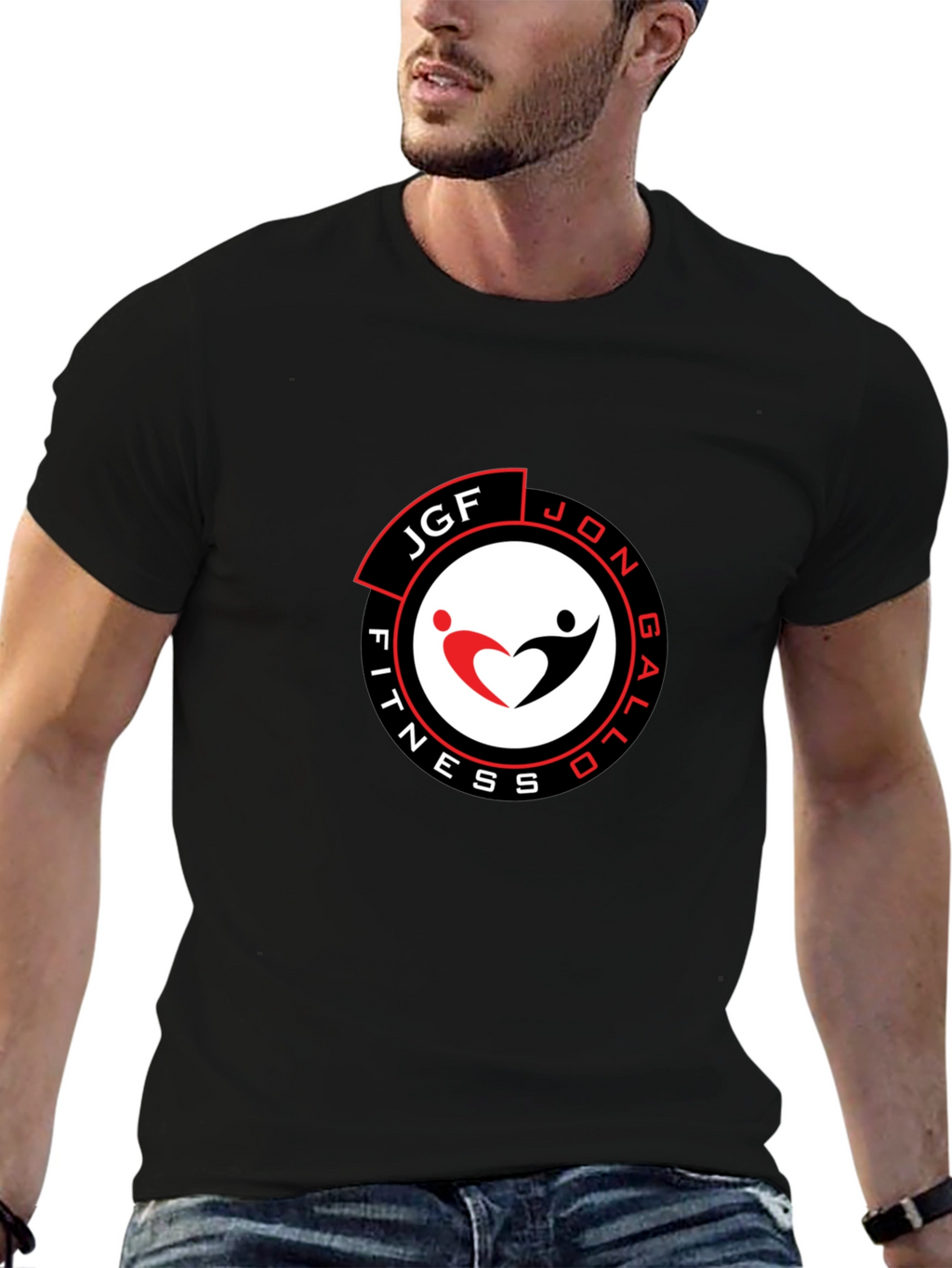 Mens Black JGF Fitness Graphic T-Shirt