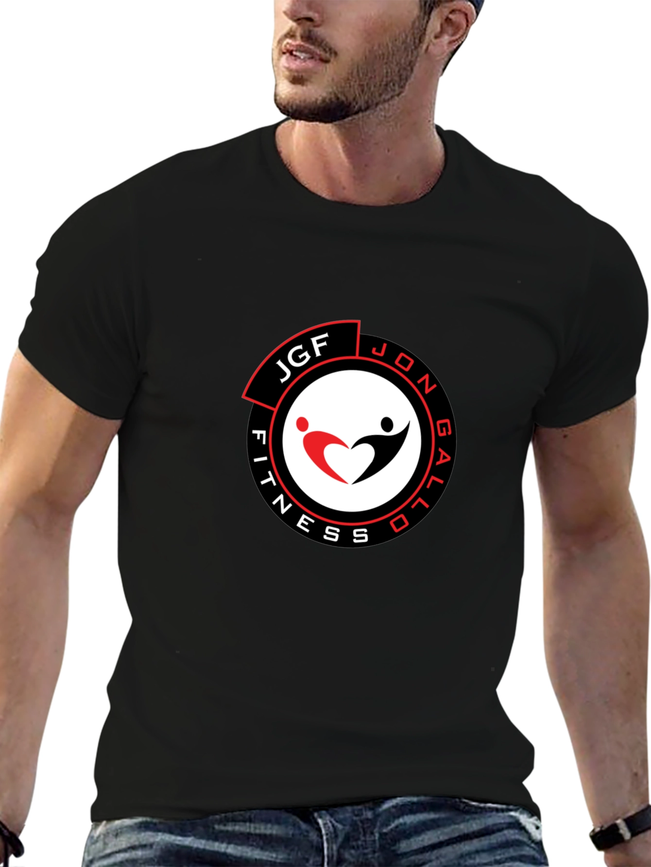 Mens Black JGF Fitness Graphic T-Shirt
