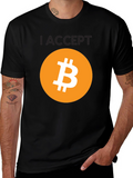 I Accept Bitcoin Black T-Shirt
