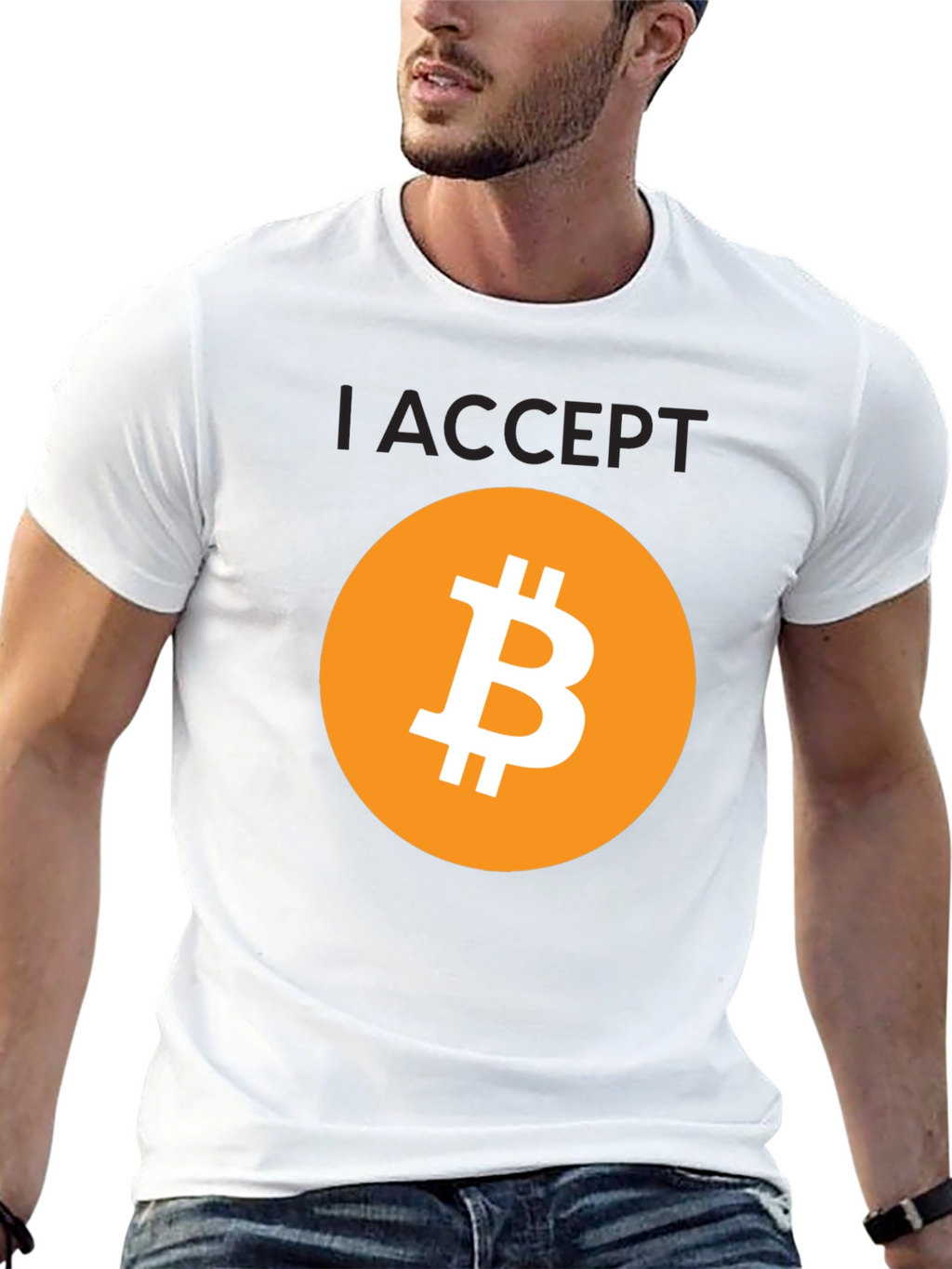 I Accept Bitcoin Black T-Shirt