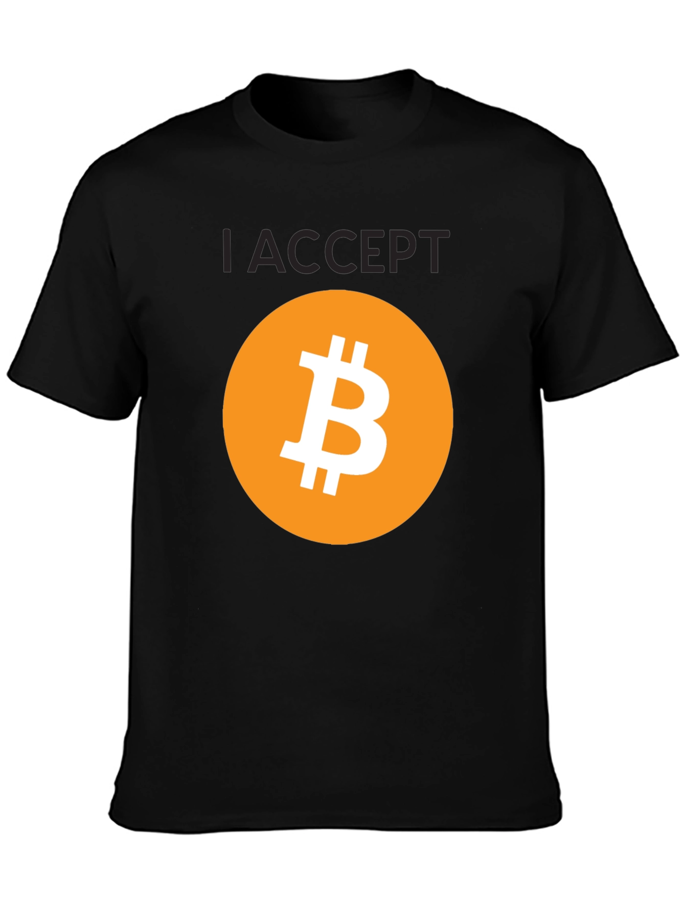I Accept Bitcoin Black T-Shirt