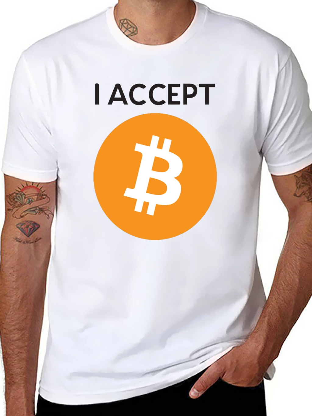 I Accept Bitcoin Black T-Shirt