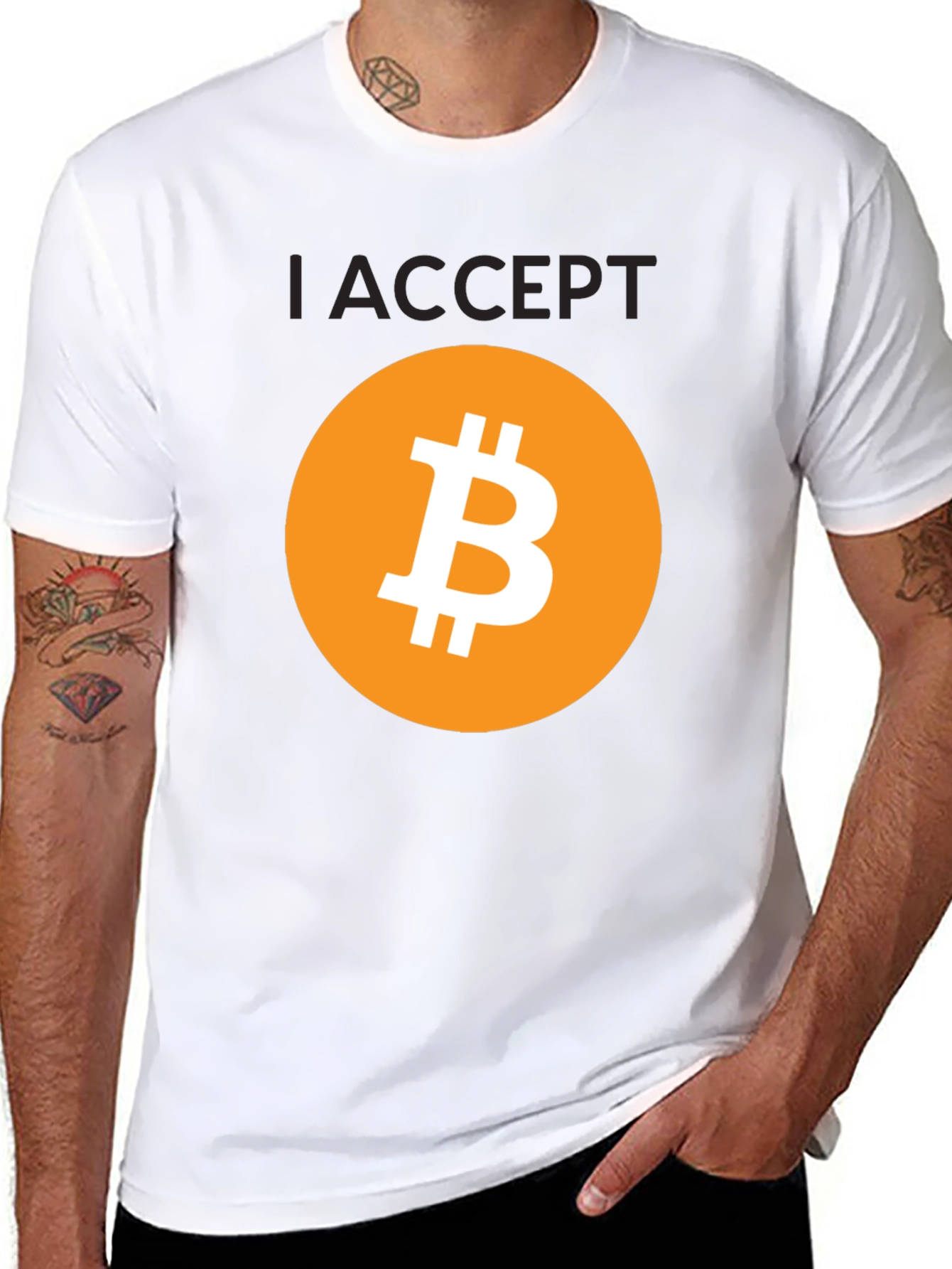 I Accept Bitcoin Black T-Shirt
