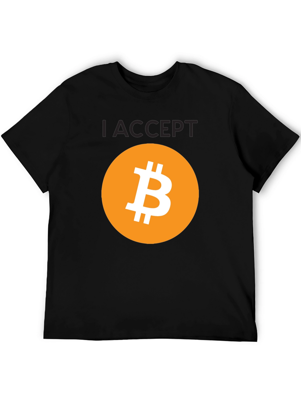 I Accept Bitcoin Black T-Shirt