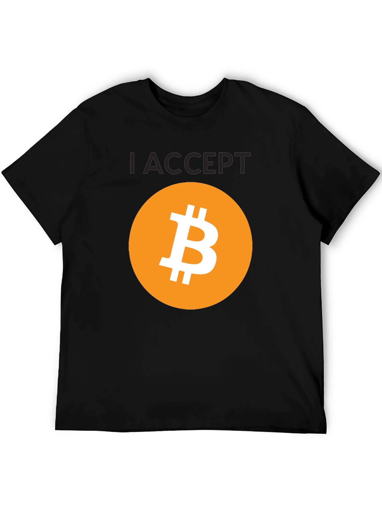 I Accept Bitcoin Black T-Shirt