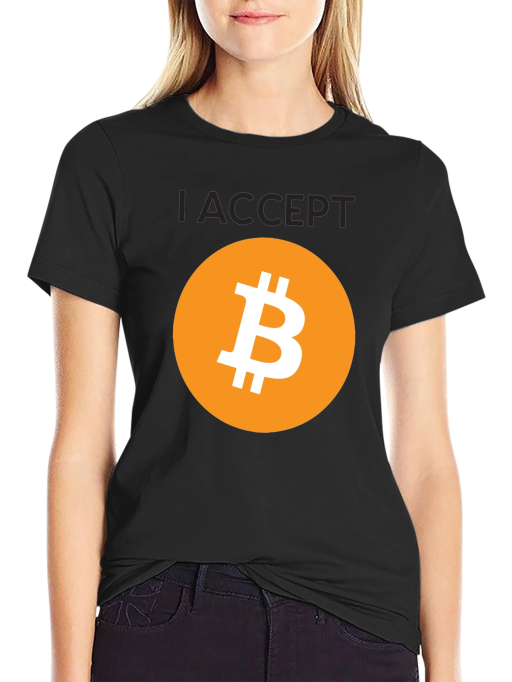 I Accept Bitcoin Black T-Shirt