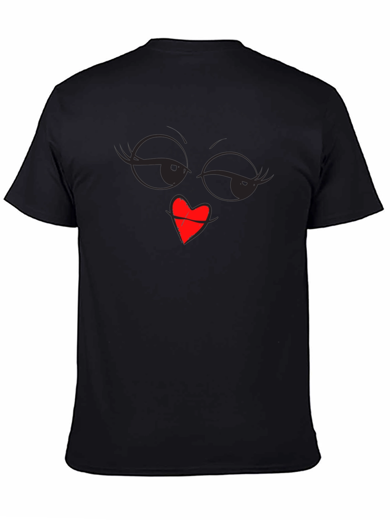 Winking Face Heart Lips Graphic T-Shirt