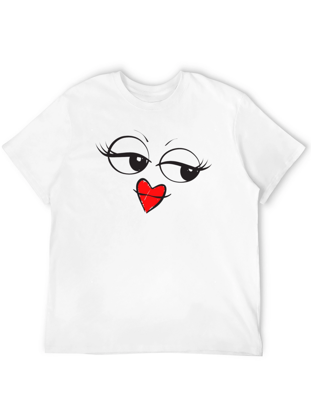 Winking Face Heart Lips Graphic T-Shirt