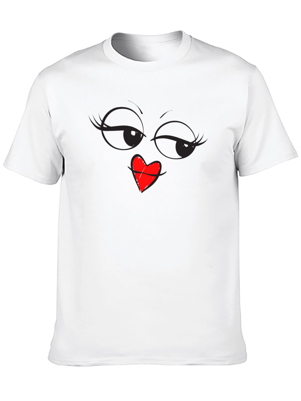 Winking Face Heart Lips Graphic T-Shirt