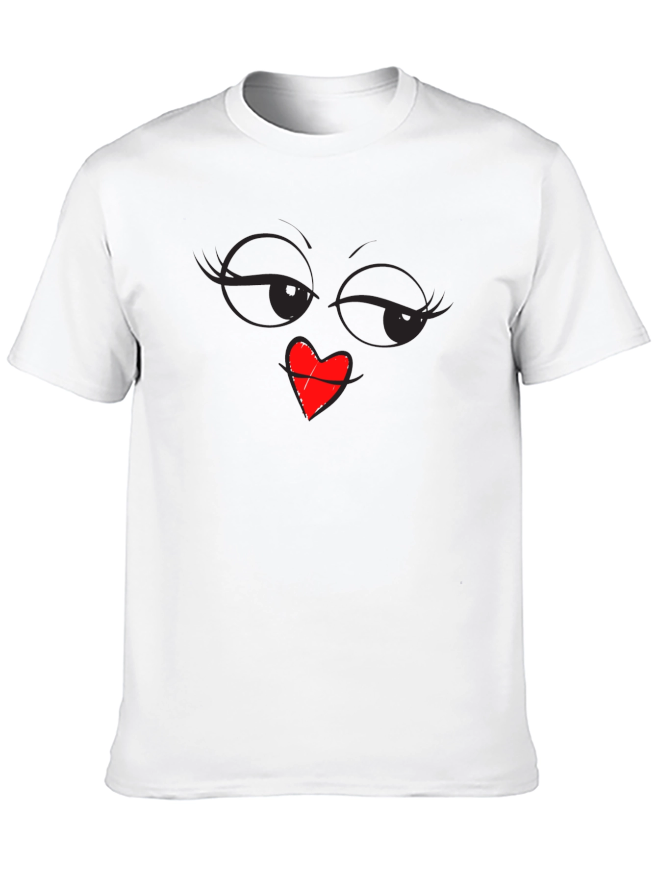 Winking Face Heart Lips Graphic T-Shirt