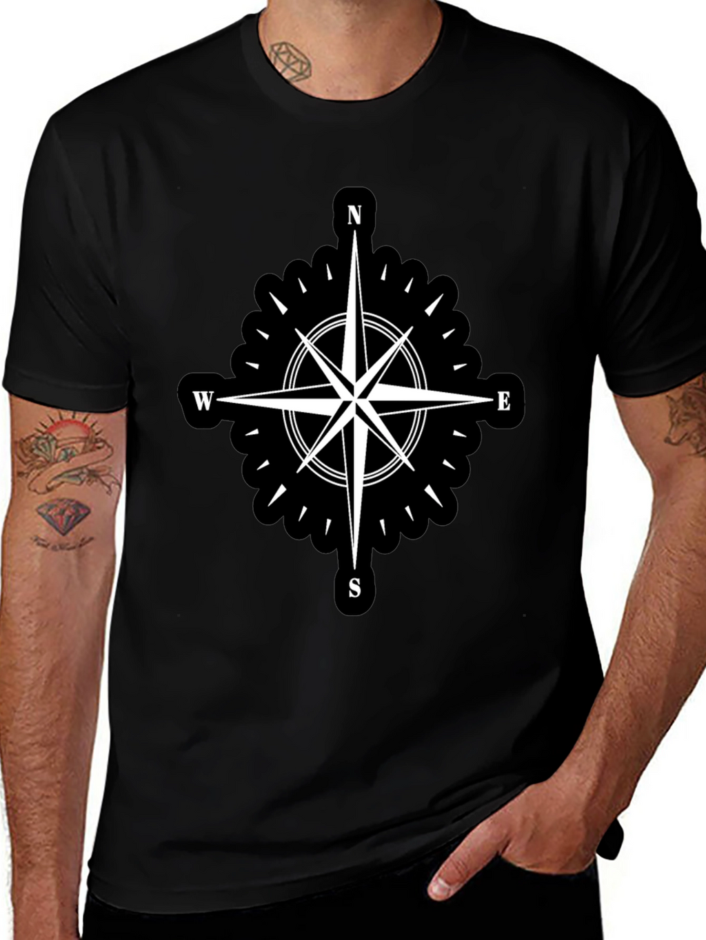 Compass Rose Black T-Shirt