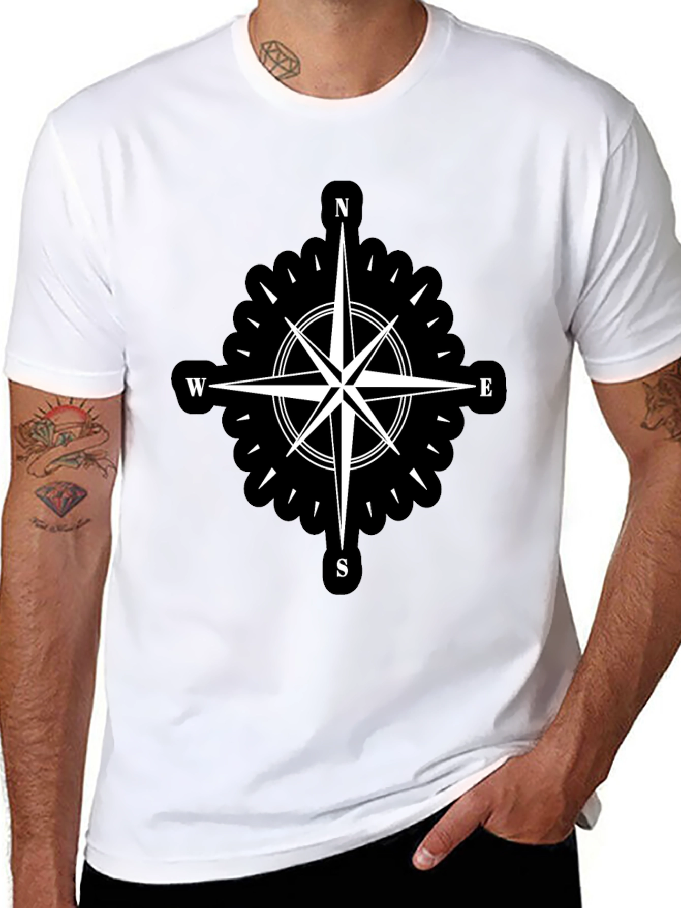 Compass Rose Black T-Shirt